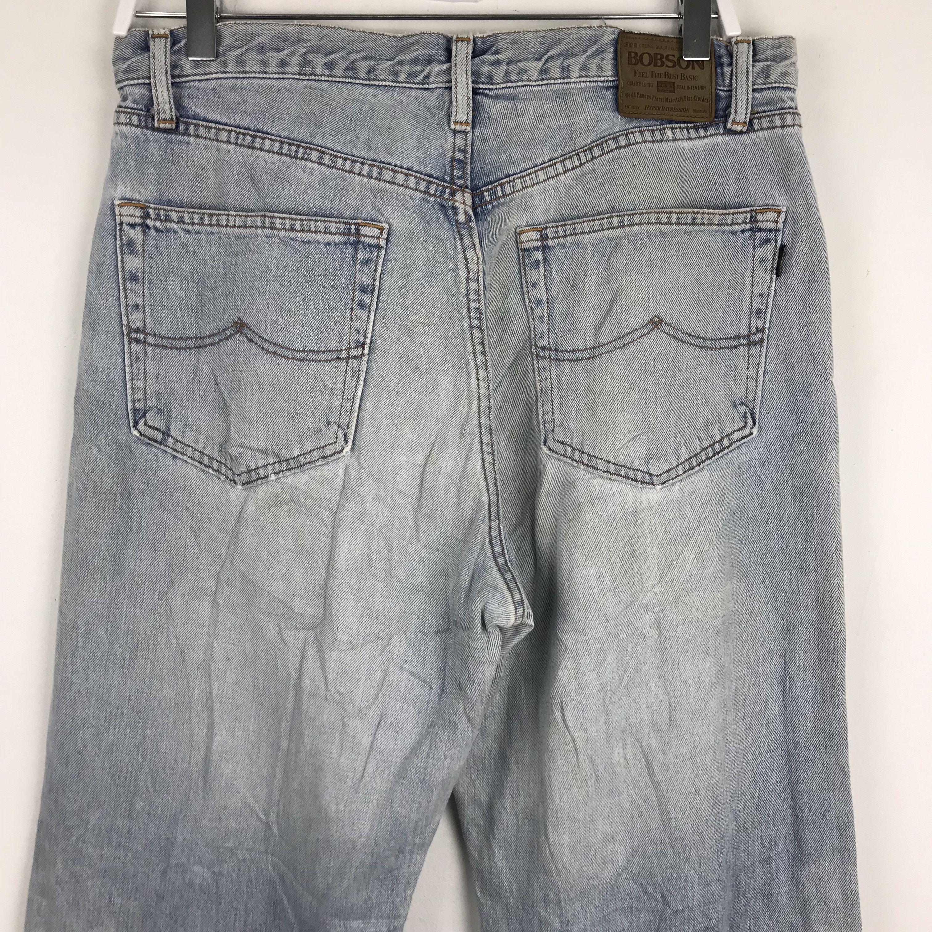 Japanese Brand X224 VTG BOBSON RIPPED FADED JEANS KURT COBAIN STYLE Size US 34 / EU 50 - 4 Thumbnail