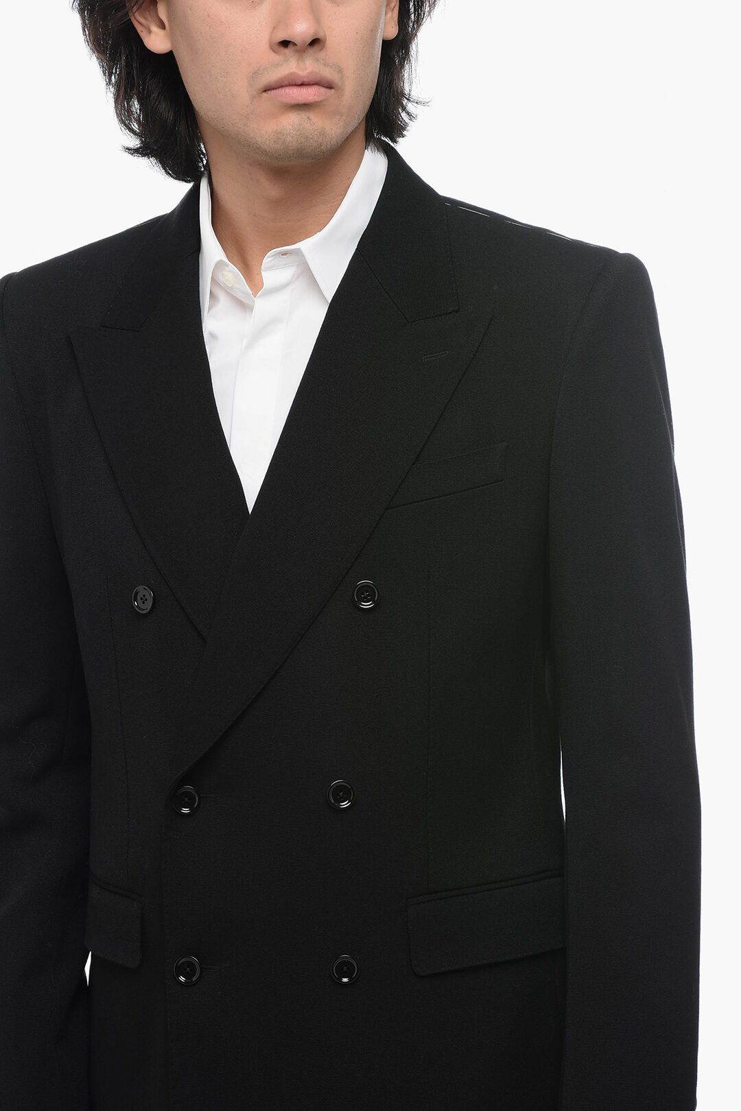 Dolce & Gabbana og1mm0825 Wool Blend Double-Breasted Blazer in Black Size US L / EU 52-54 / 3 - 3 Thumbnail