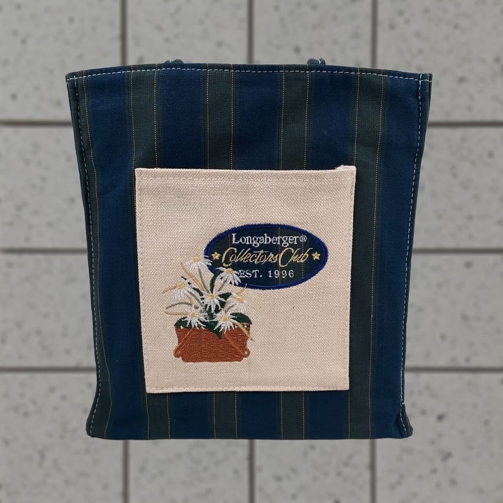 Vintage VINTAGE Longaberger Collectors Club Bag Tote Woman Blue Clear Protector Insert Fabric Tote Women Size ONE SIZE - 1 Thumbnail