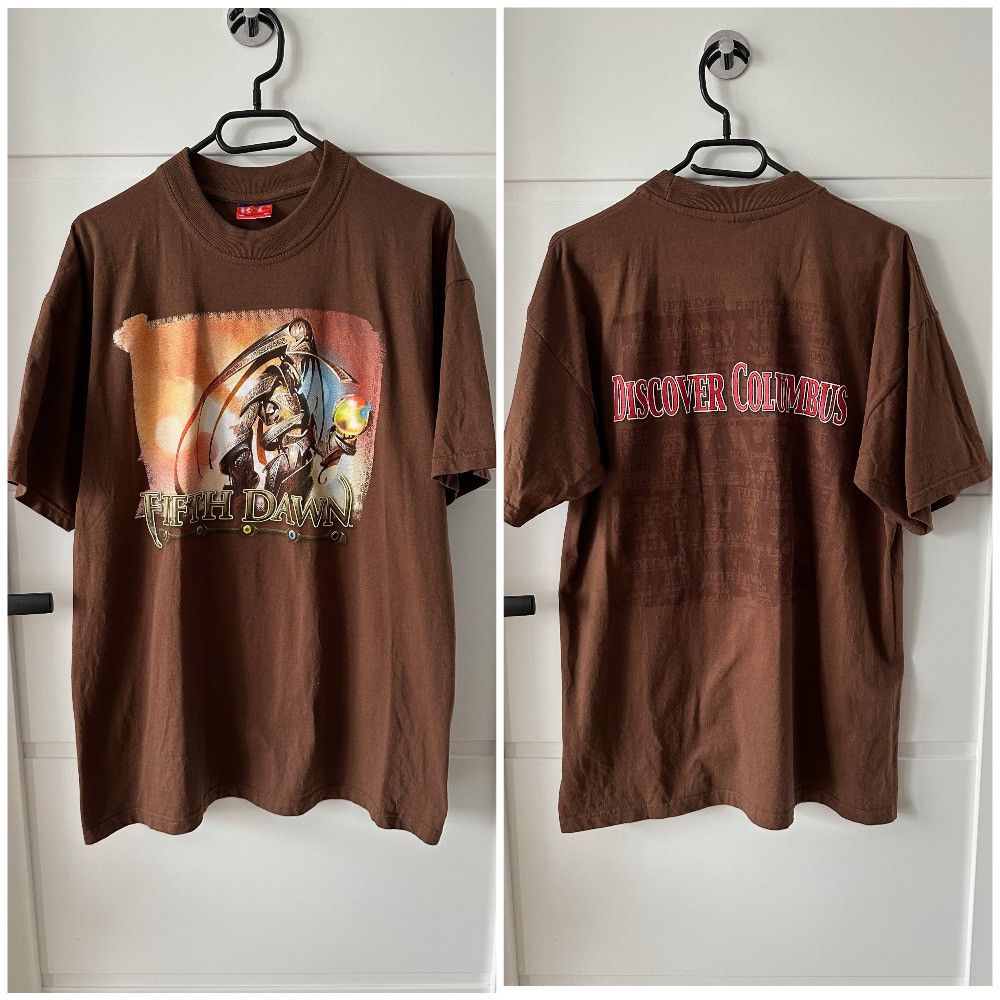 Fifth Dawn Discover Columbus Vintage brown t shirt