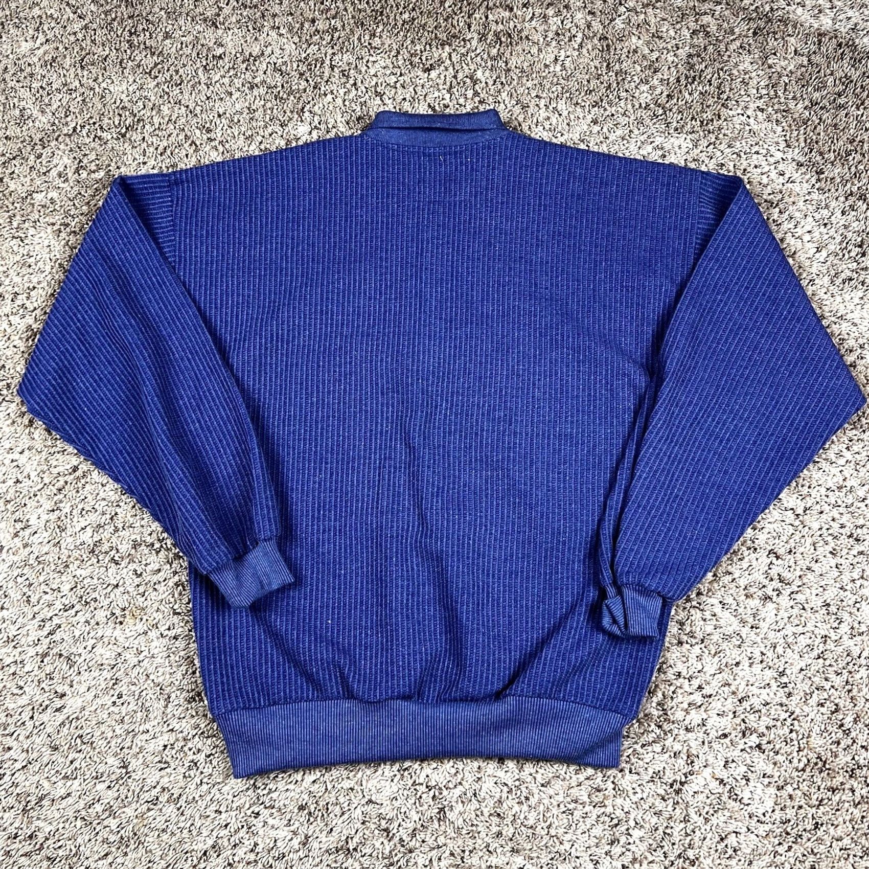Vintage VINTAGE Hukapoo Polo Shirt Mens Medium Blue 90s Knit Pullover Collared Long Sleeve Button Top Size US M / EU 48-50 / 2 - 3 Thumbnail
