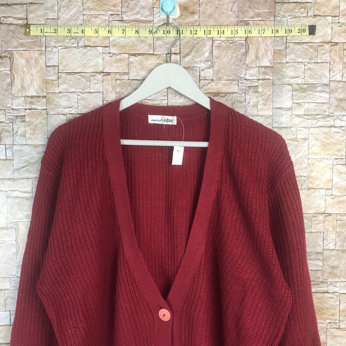 Homespun Knitwear × Japanese Brand Ladies Knit Costume vintage japan Red Cardigan #A20 Size US M / EU 48-50 / 2 - 2 Thumbnail