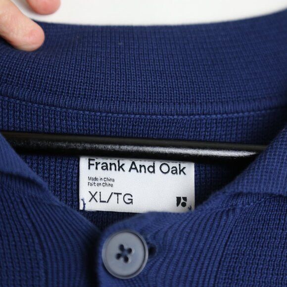 Frank & Oak Frank and Oak Royal Blue Collared Quarter Button Sweater Size US XL / EU 56 / 4 - 3 Thumbnail