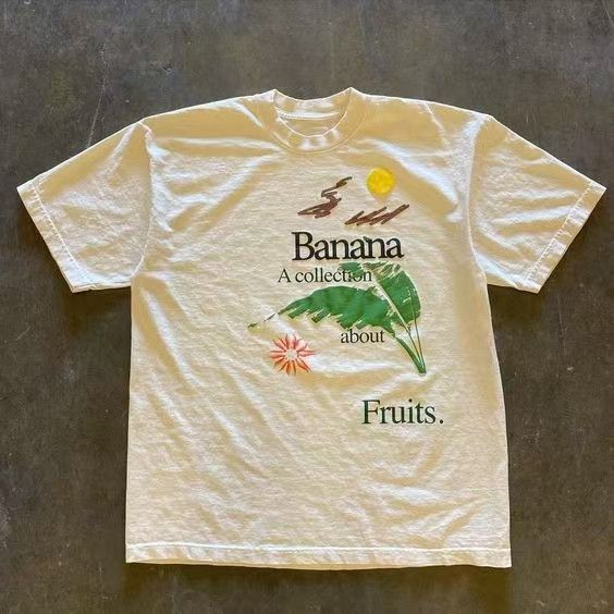 Japanese Brand × Vintage White casual retro banana leaf print t-shirt Size US M / EU 48-50 / 2 - 1 Thumbnail