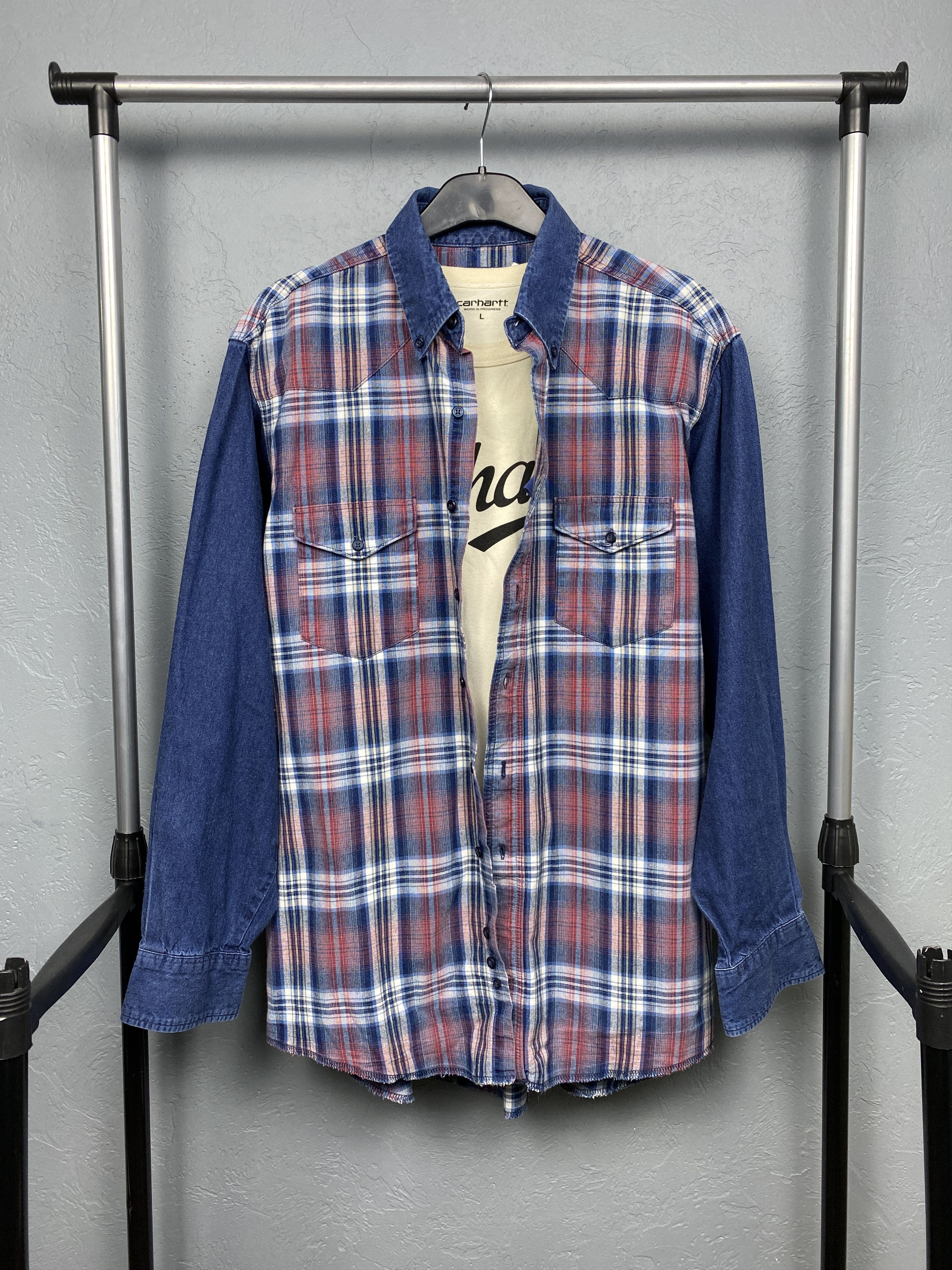 Wrangler Wrangler Vintage Denim Flannel Western Shirt Size US XL / EU 56 / 4 - 1 Thumbnail