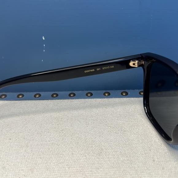 Gucci New - GUCCI Grey Rectangular Men's Sunglasses GG0746S 001 5 Size ONE SIZE - 5 Thumbnail