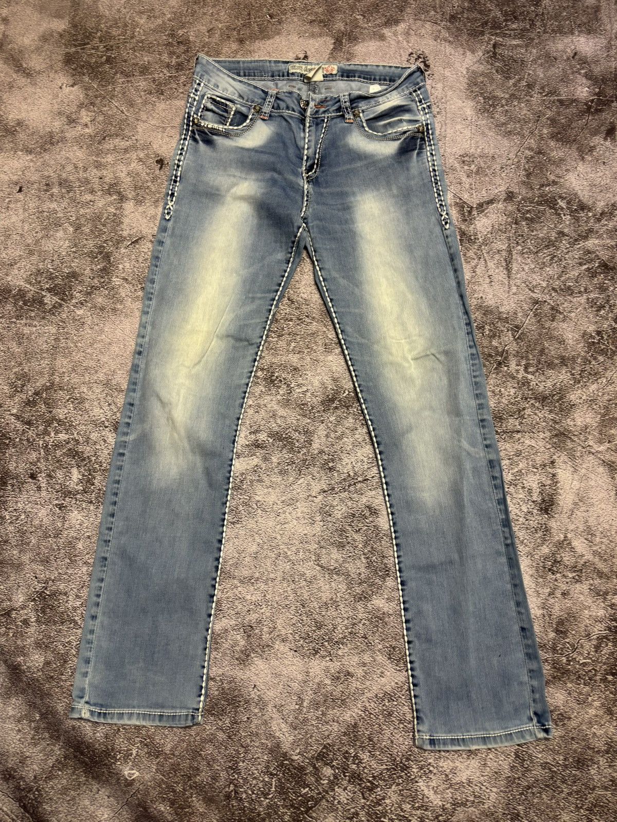 Rock Revival Rock Revival Jeans Mens 33 Blue Medium Embroidered Classic Size US 33 - 4 Thumbnail