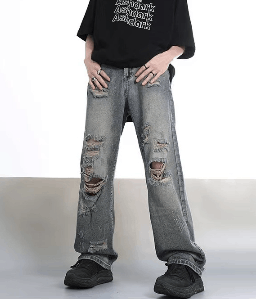 Japanese Brand High street hip hop distressed washed ripped jeans y2k Size US 32 / EU 48 - 1 Thumbnail