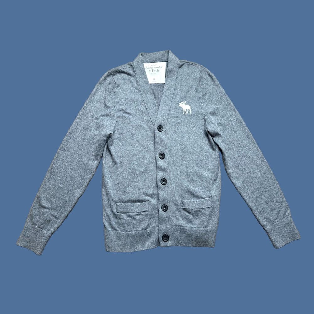 Abercrombie & Fitch VTG Abercrombie & Fitch Men’s Gray Letterman Cardigan Sweater M Y2K Size US M / EU 48-50 / 2 - 1 Thumbnail