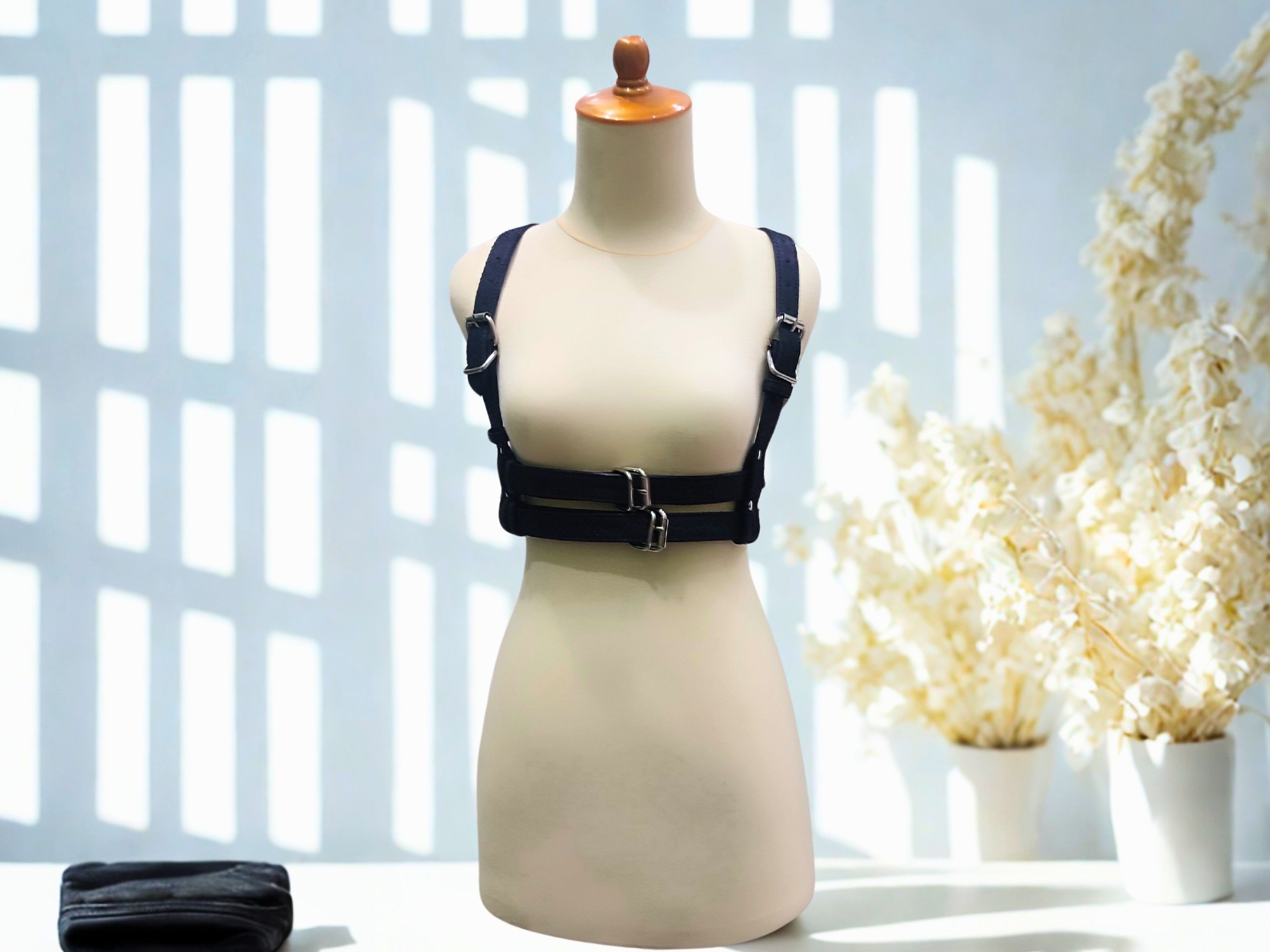 Handmade Snakeskin Leather Harness Double Waist Belt Y Strap Size ONE SIZE - 1 Thumbnail