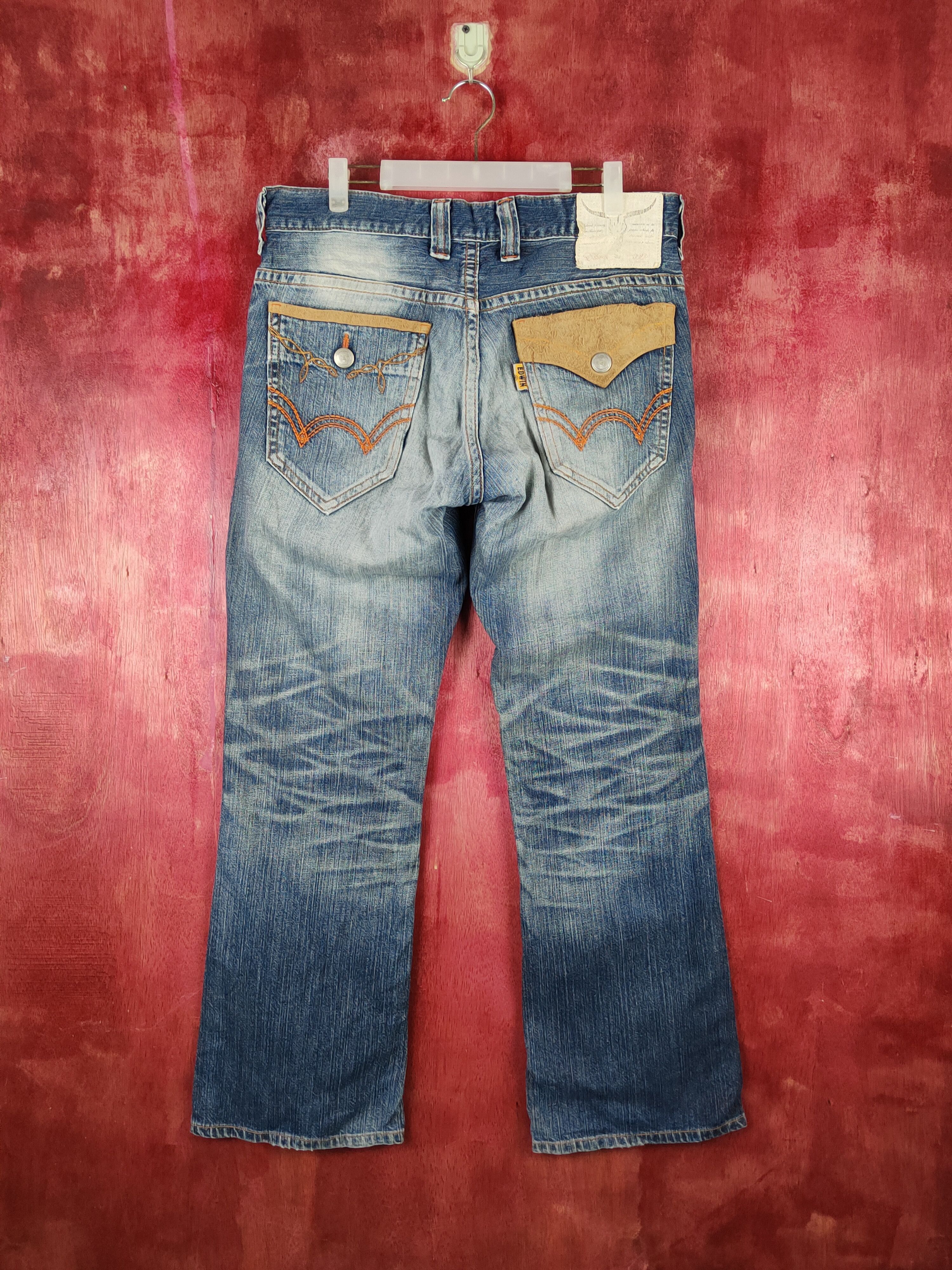 Edwin Edwin Dark Blue Distressed Ripped Jeans #S2204 Size US 32 / EU 48 - 8 Thumbnail