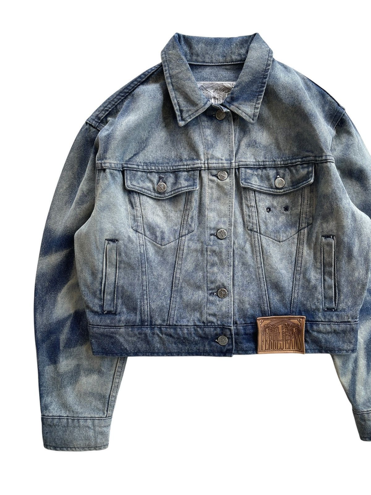 Ferre Ferre Jeans Acid Wash Denim Jacket Size XS / US 0-2 / IT 36-38 - 5 Thumbnail