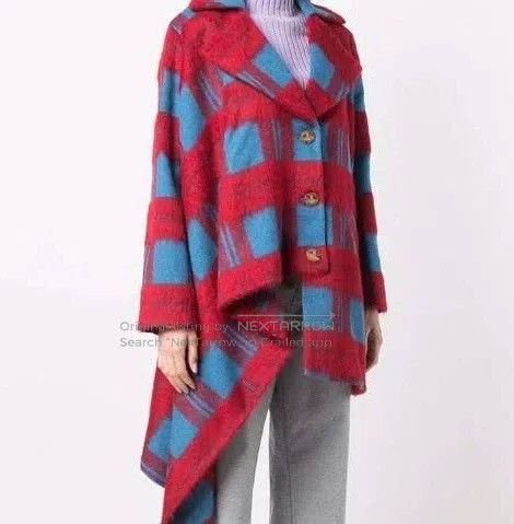 Vivienne Westwood Vivienne Westwood Asymmetrical Red and Blue Plaid Wool Coa Size XS / US 0-2 / IT 36-38 - 6 Thumbnail