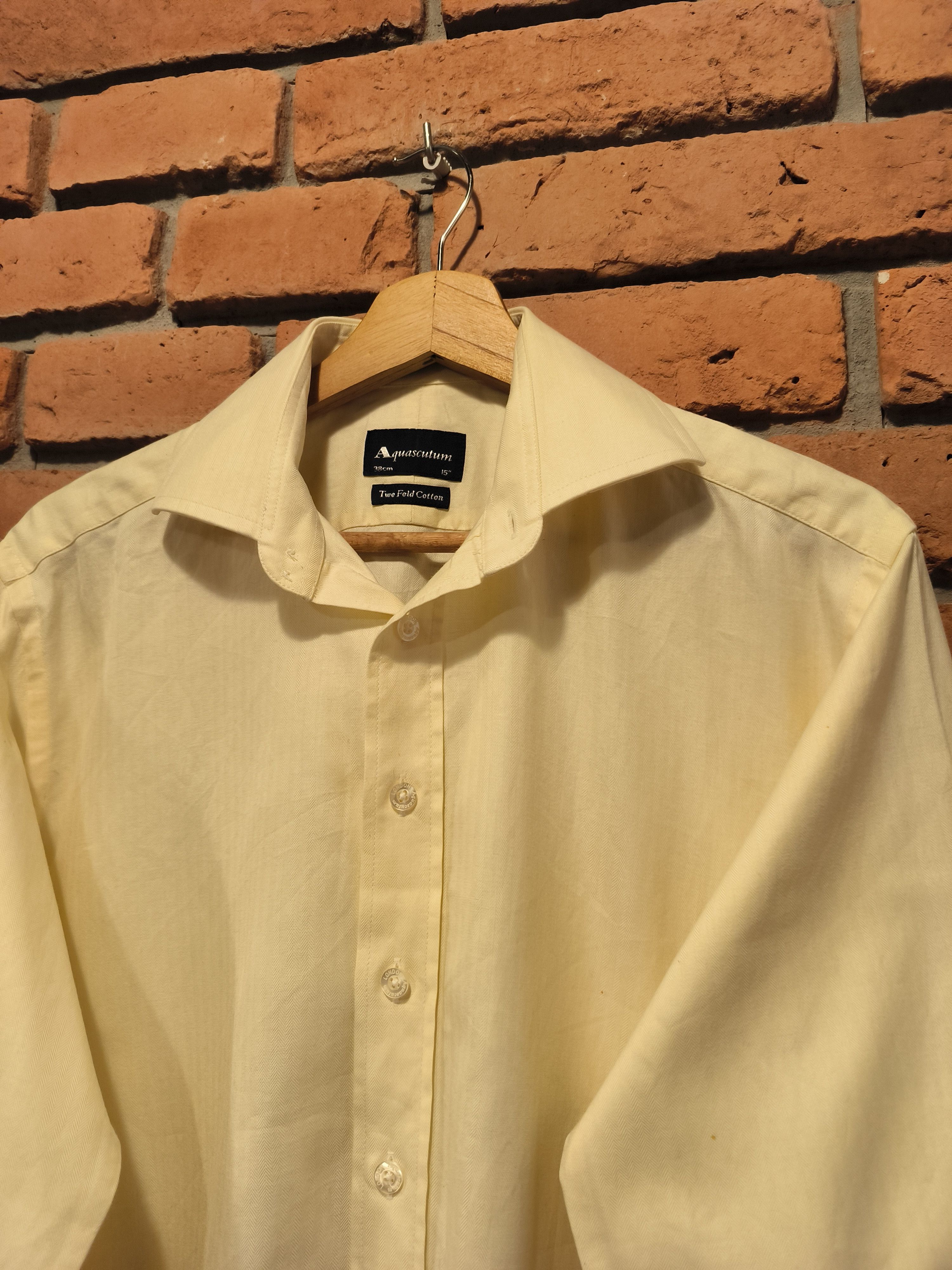 Aquascutum Aquascutum Shirt Button-Up Long Sleeve Yellow Cufflinks Size US L / EU 52-54 / 3 - 2 Thumbnail