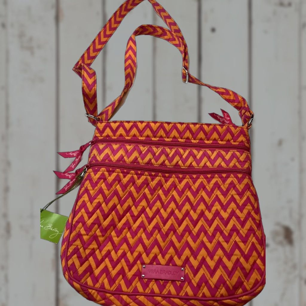 Vera Bradley Vera Bradley Crossbody Purse Hipster Ziggy Zags Pink Orange 11x12 Full Size Size ONE SIZE - 1 Thumbnail