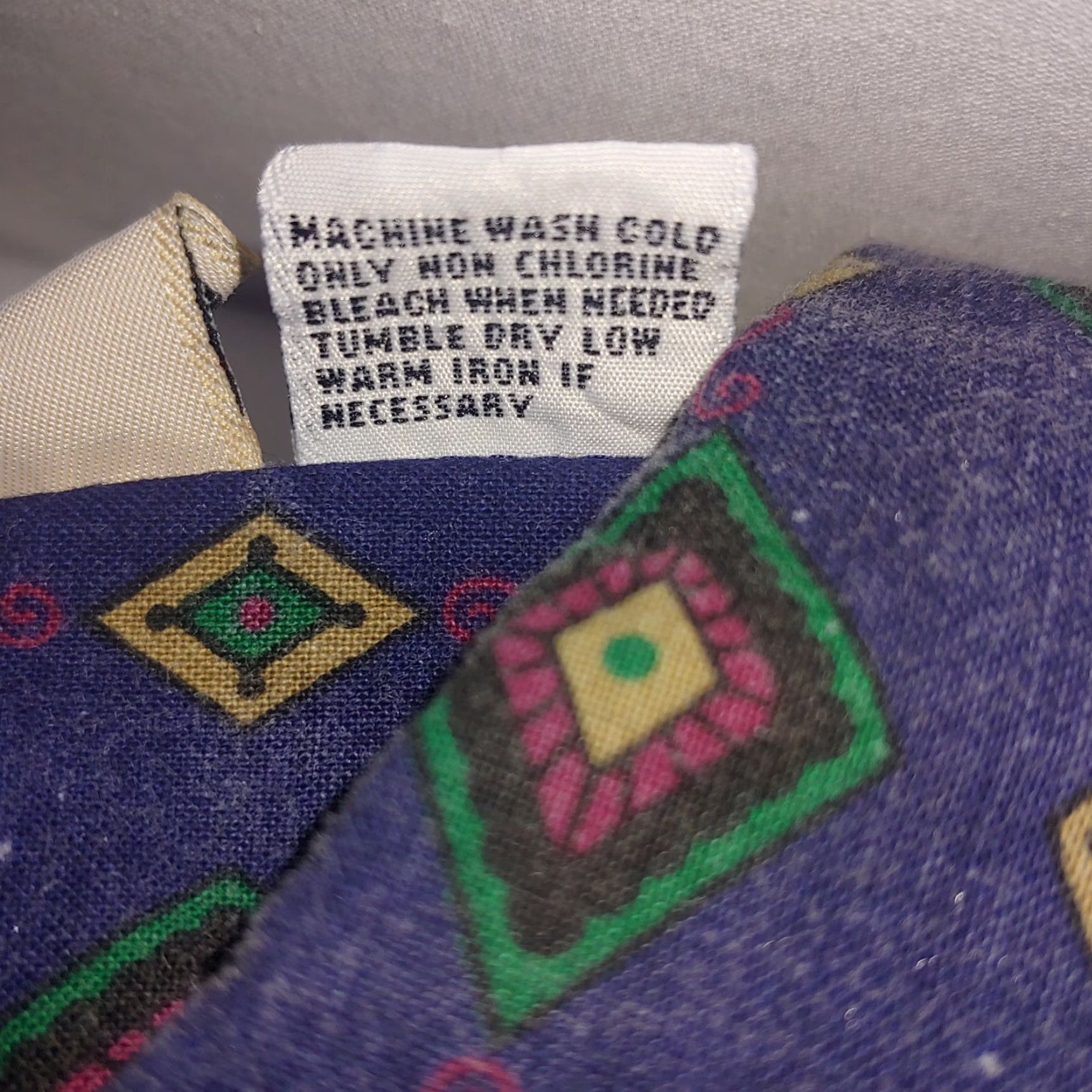Vintage VINTAGE Palmetto's Shirt Men L Blue 100% Cotton Long Sleeve Geometric Diamond Button-Up 1990s 90s Regular Fit Size US L / EU 52-54 / 3 - 5 Thumbnail
