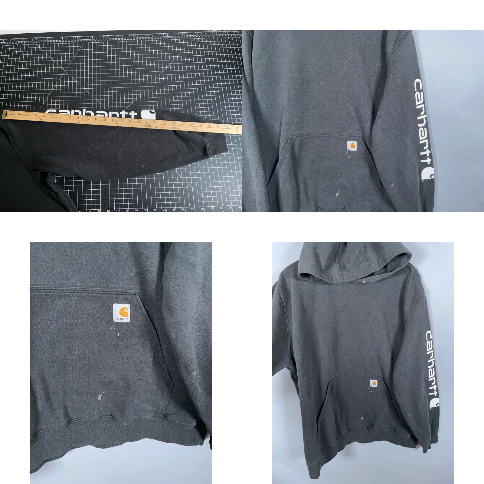 Carhartt VINTAGE Carhartt Distressed Original Fit Hoodie Adult XL Black Sweatshirt Workwear Size US XL / EU 56 / 4 - 8 Thumbnail