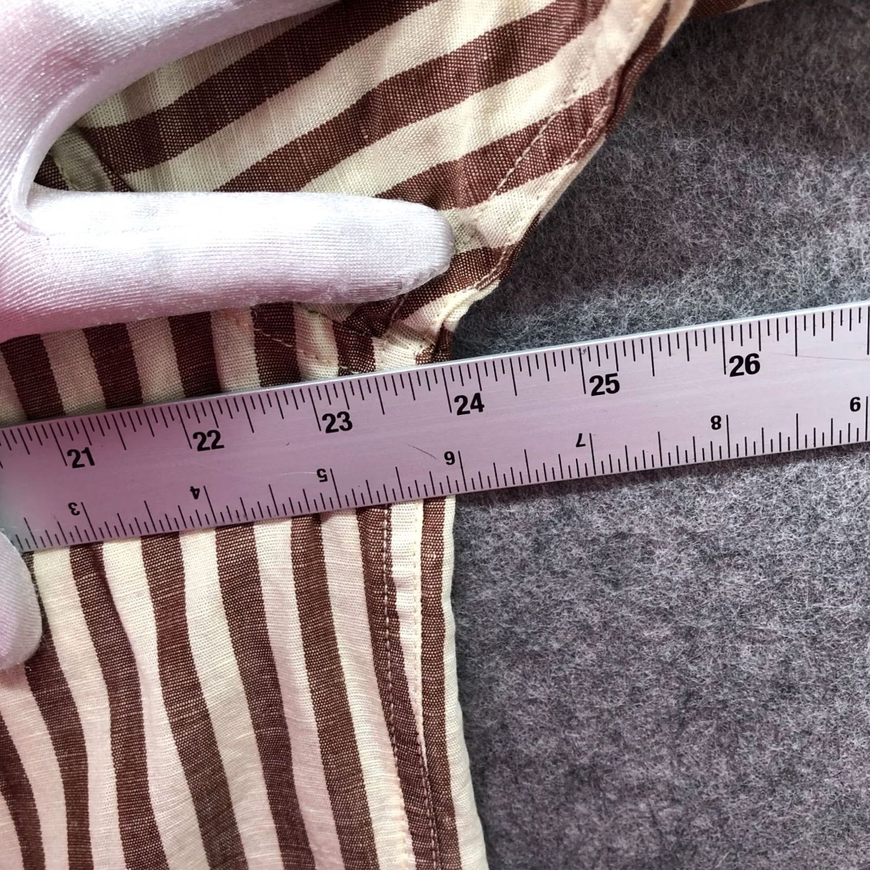 Vintage Red Flame Shirt Mens 2XL Tan White Striped Short Sleeve Button Up Linen Cotton Shirt Mens 2XL Tan White Striped Button-Up Size US XXL / EU 58 / 5 - 7 Thumbnail