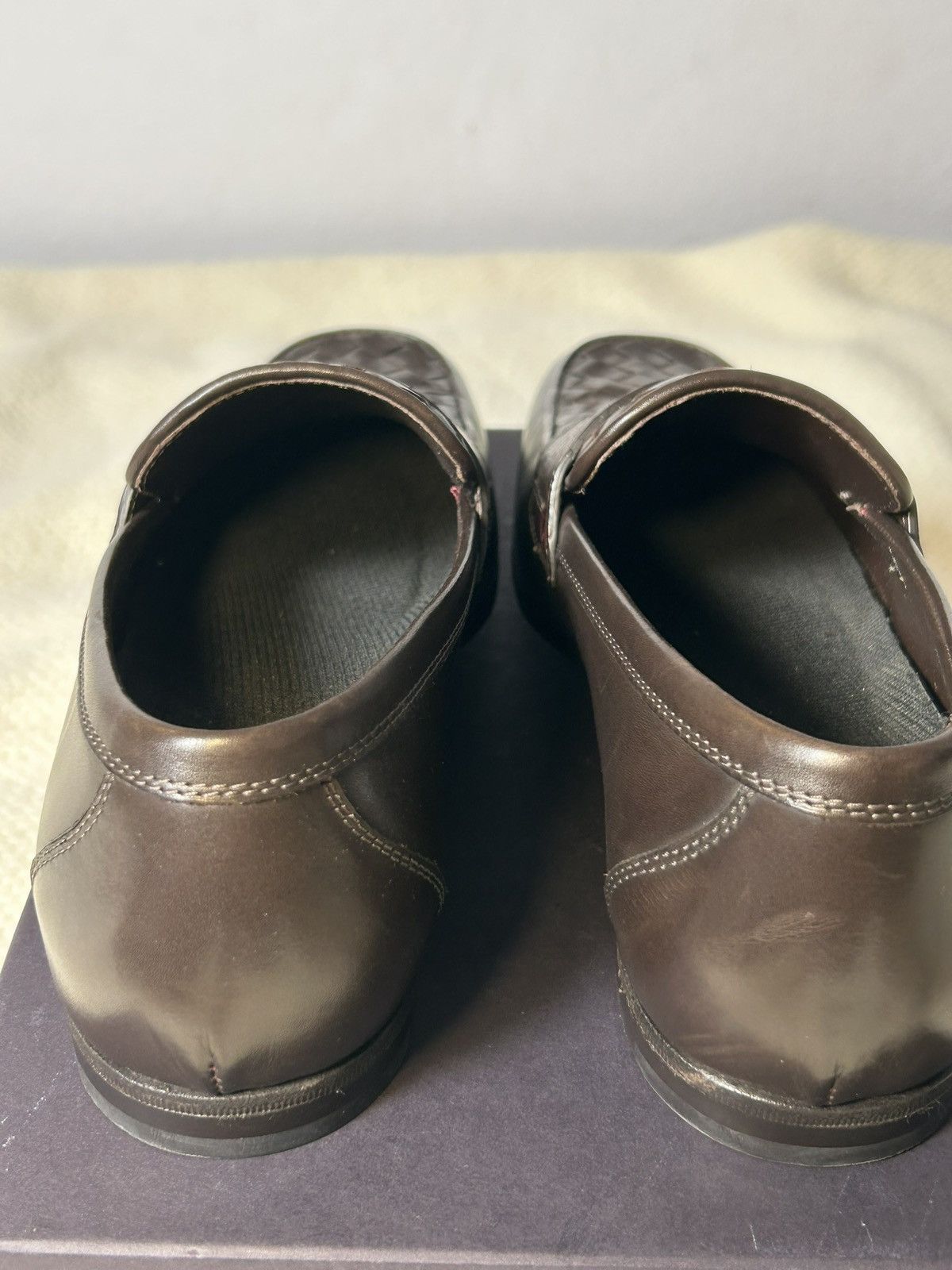 Bottega Veneta 2000s Vintage Bottega Veneta Intrecciato Leather Loafers Size US 7.5 / EU 40-41 - 10 Thumbnail