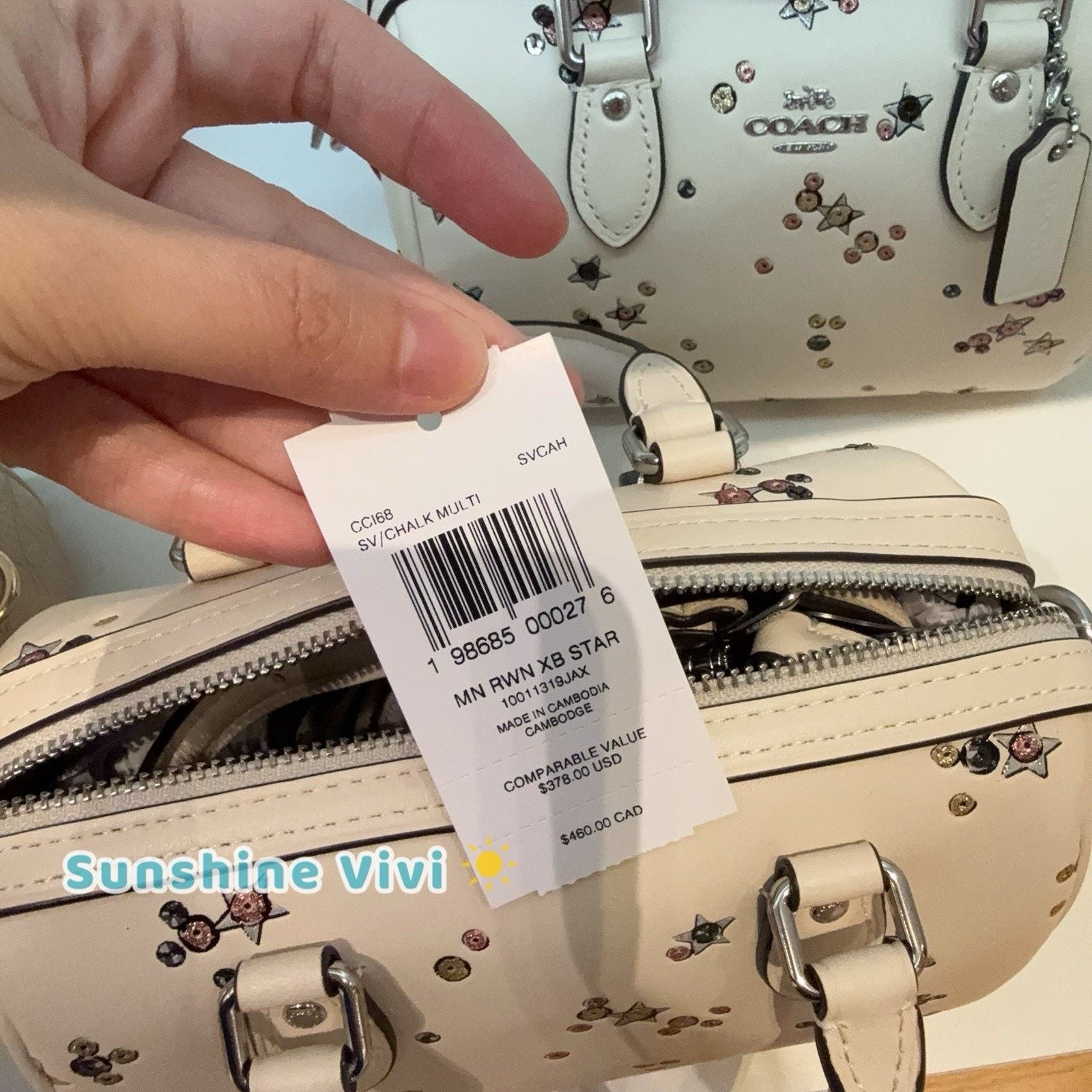 Coach NWT Coach Mini Rowan Crossbody Bag Star CCI68 Silver /CHALK Size ONE SIZE - 4 Thumbnail