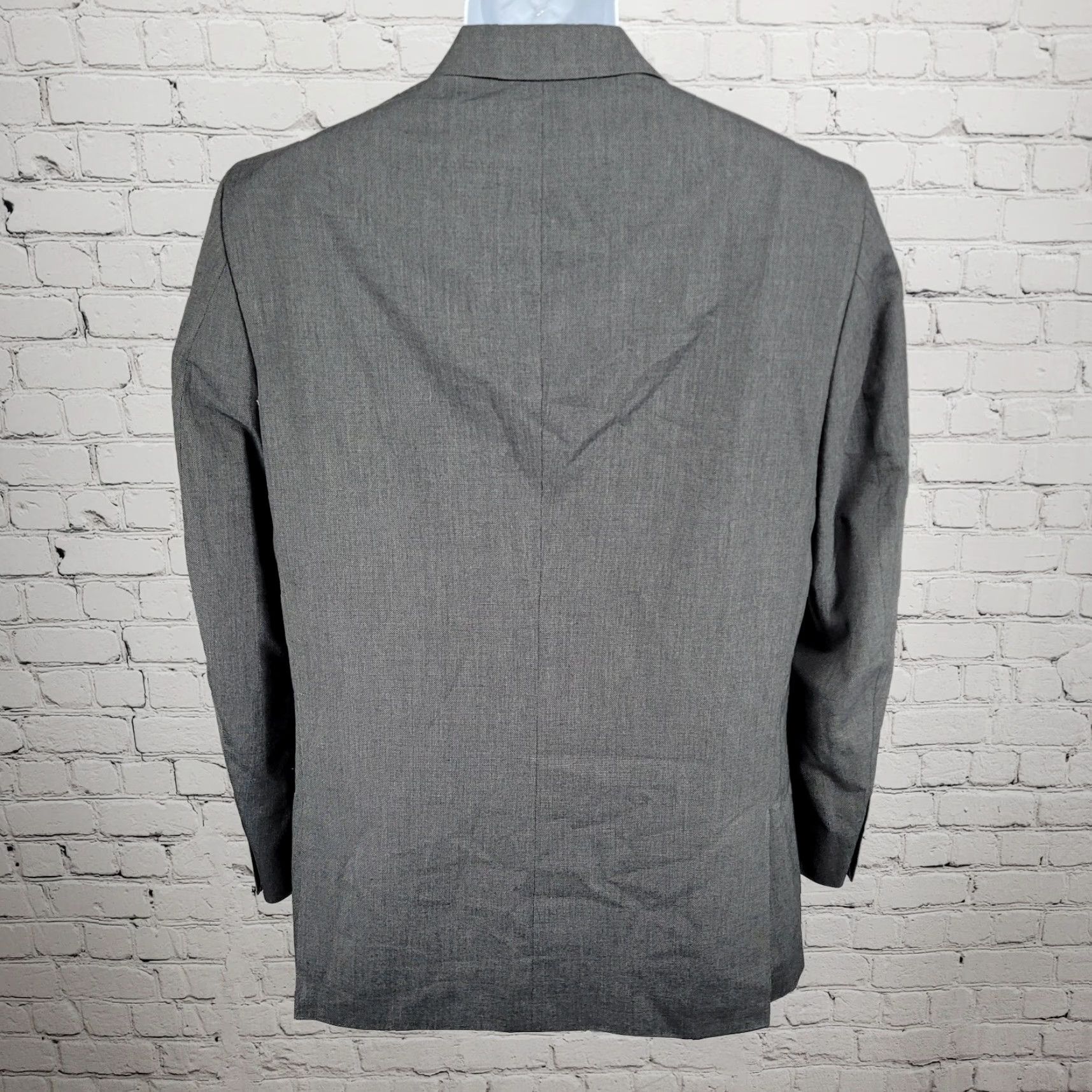 Kenneth Cole Kenneth Cole Reaction Blazer Sport Coat Grey 40R Mens Two-Button Double-Vented Notch Lapel 2 Piece Regular Jacket Dress Casual Size 40R - 2 Thumbnail