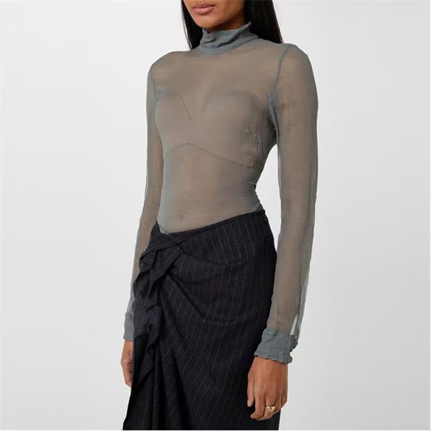 Dries Van Noten o1g2r1mq1024 Crop Top in Light Grey Size M / US 6-8 / IT 42-44 - 4 Thumbnail
