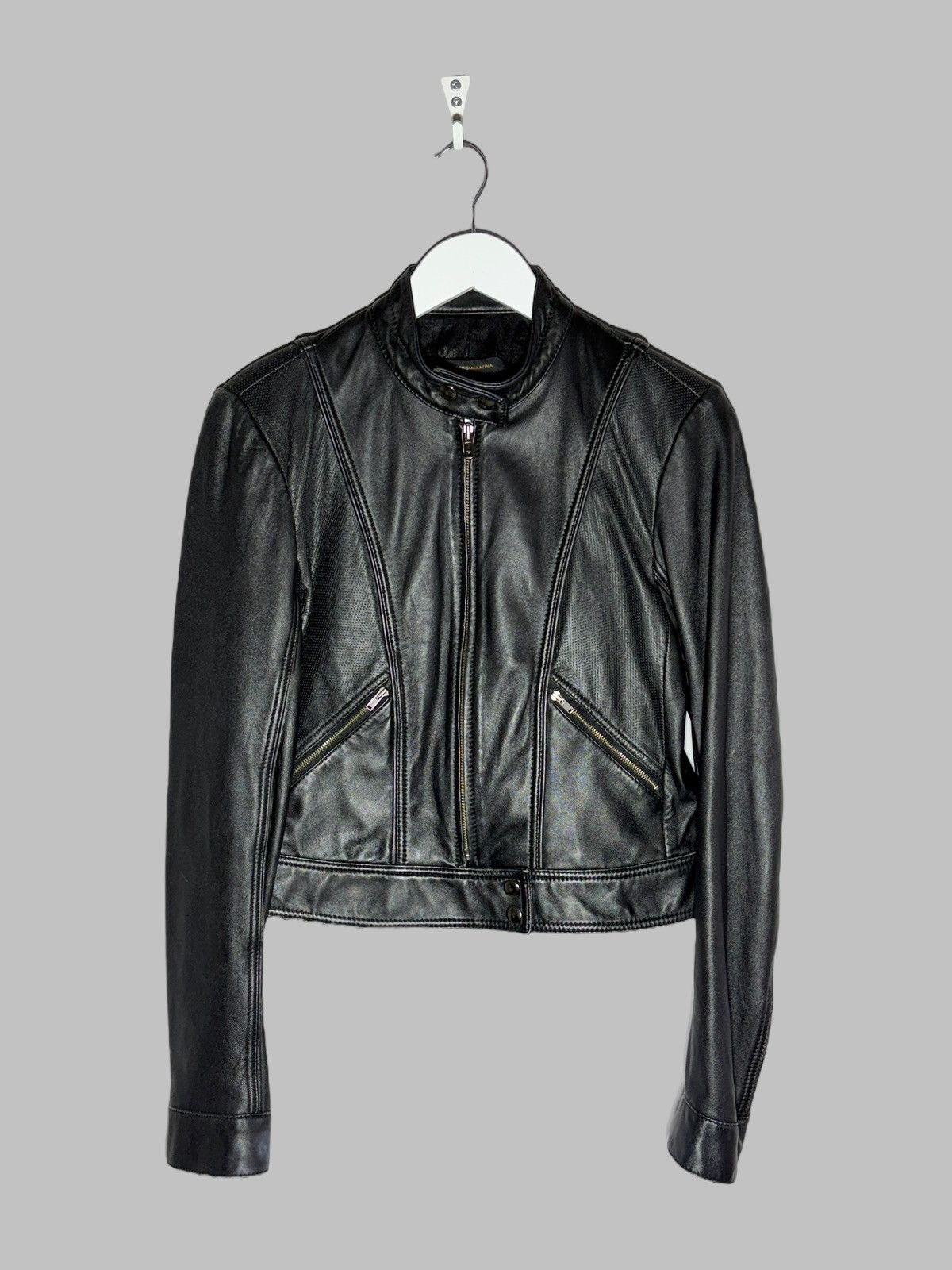 Bcbgmaxazria Bcbgmaxazria Black Leather Moto Jacket Rick Owens Biker Vibe Size M / US 6-8 / IT 42-44 - 1 Thumbnail
