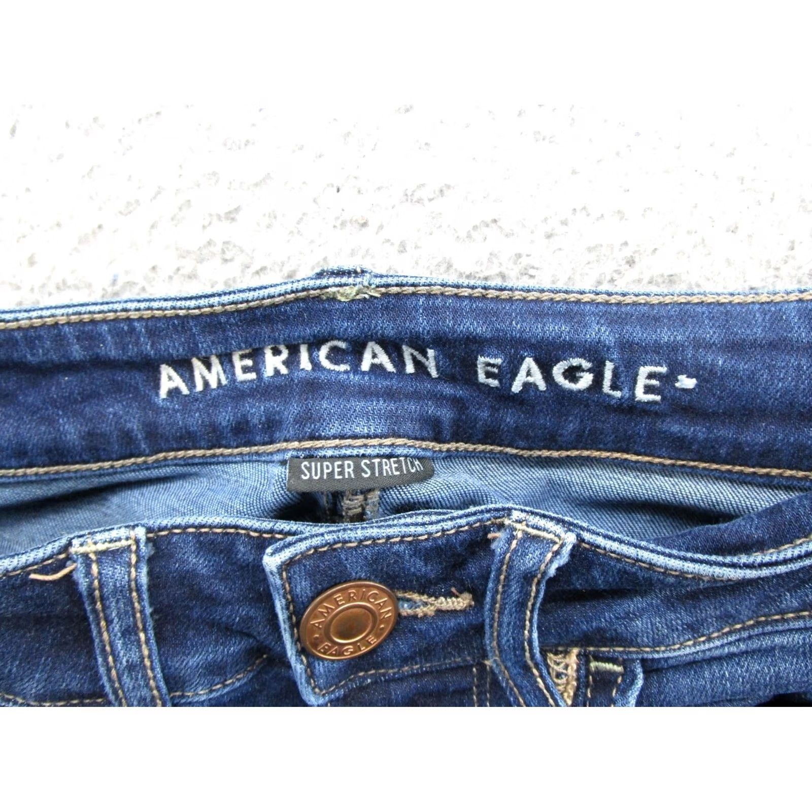 American Eagle Outfitters American Eagle Jegging Dark Wash Distressed Denim Size 2 Jeans Women Stretch Size 26" / US 2 / IT 38 - 4 Thumbnail