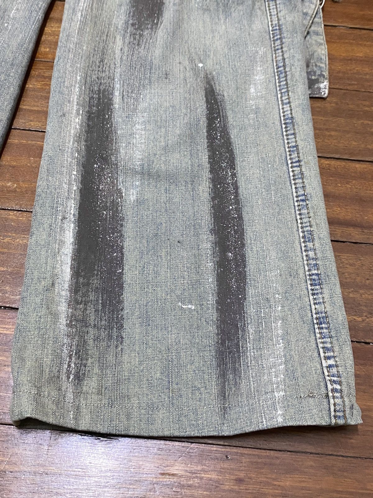 14th Addiction Very Rare Vintage Brand B.Blue Tactical Waxed Jeans 2000s Size US 36 / EU 52 - 6 Thumbnail