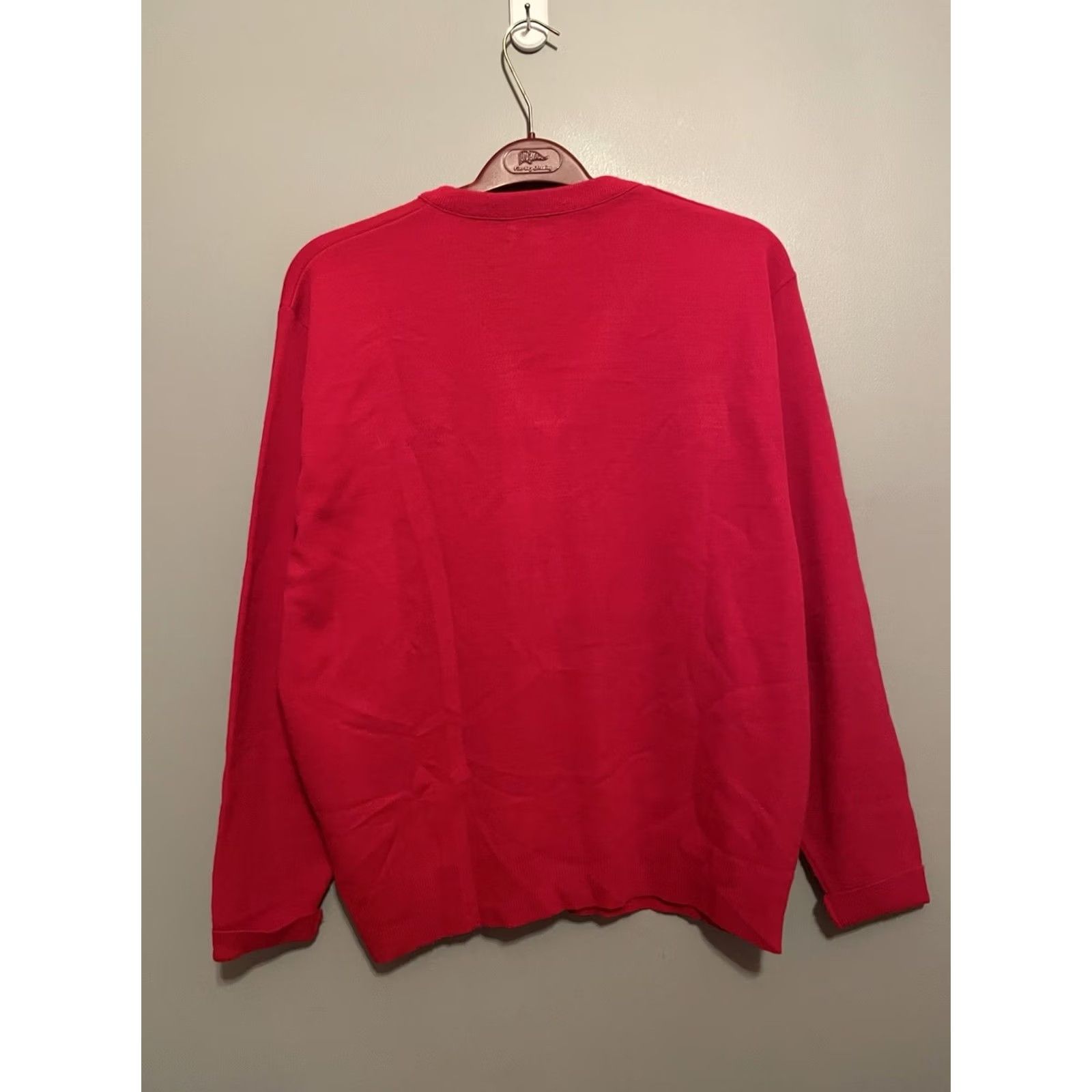 Izod VINTAGE Izod Sweater Shirt Red V-Neck Pullover Large Men Acrylic L Red Mens Size US L / EU 52-54 / 3 - 5 Thumbnail