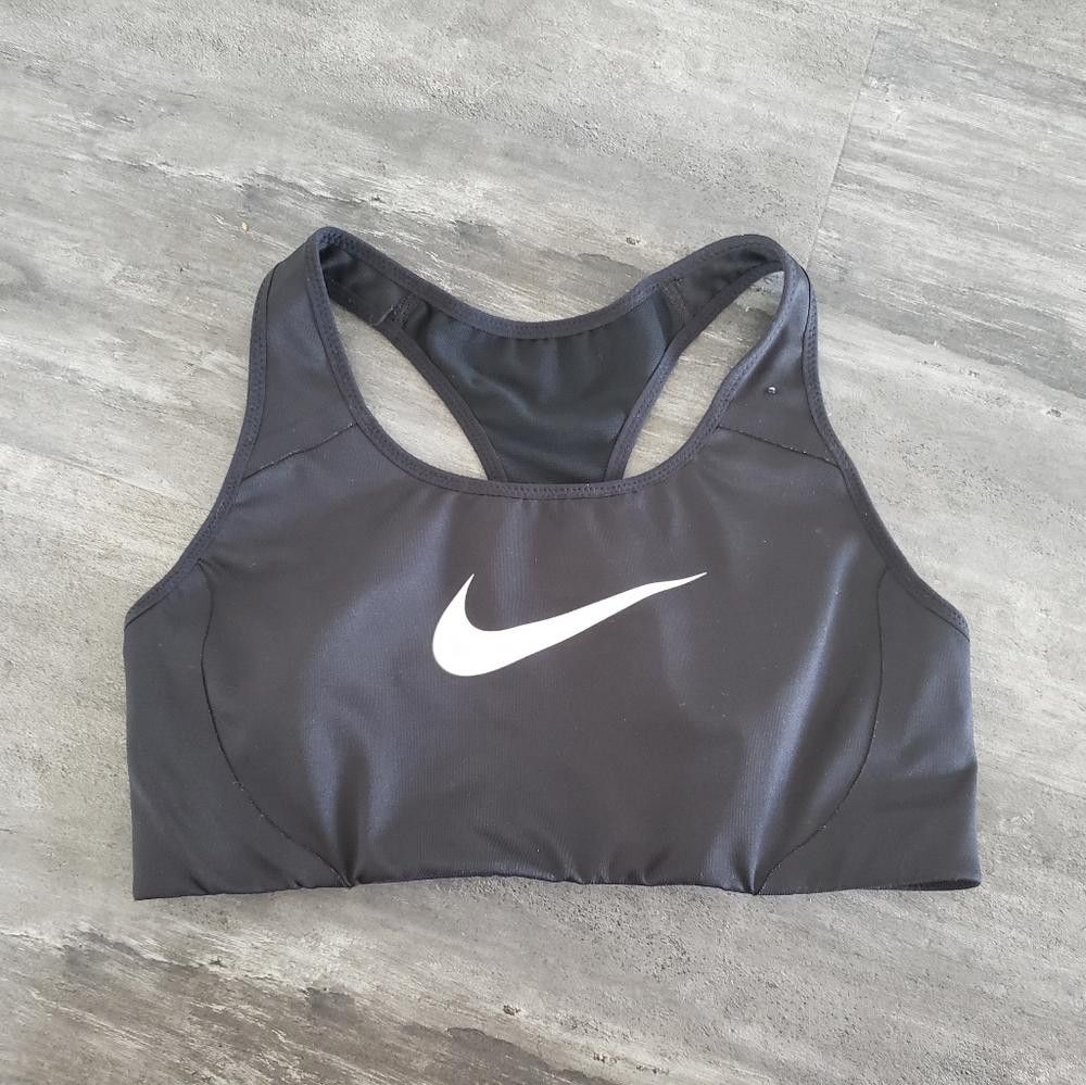 Nike Black White Nike Swoosh Sport Bra Size ONE SIZE - 1 Thumbnail