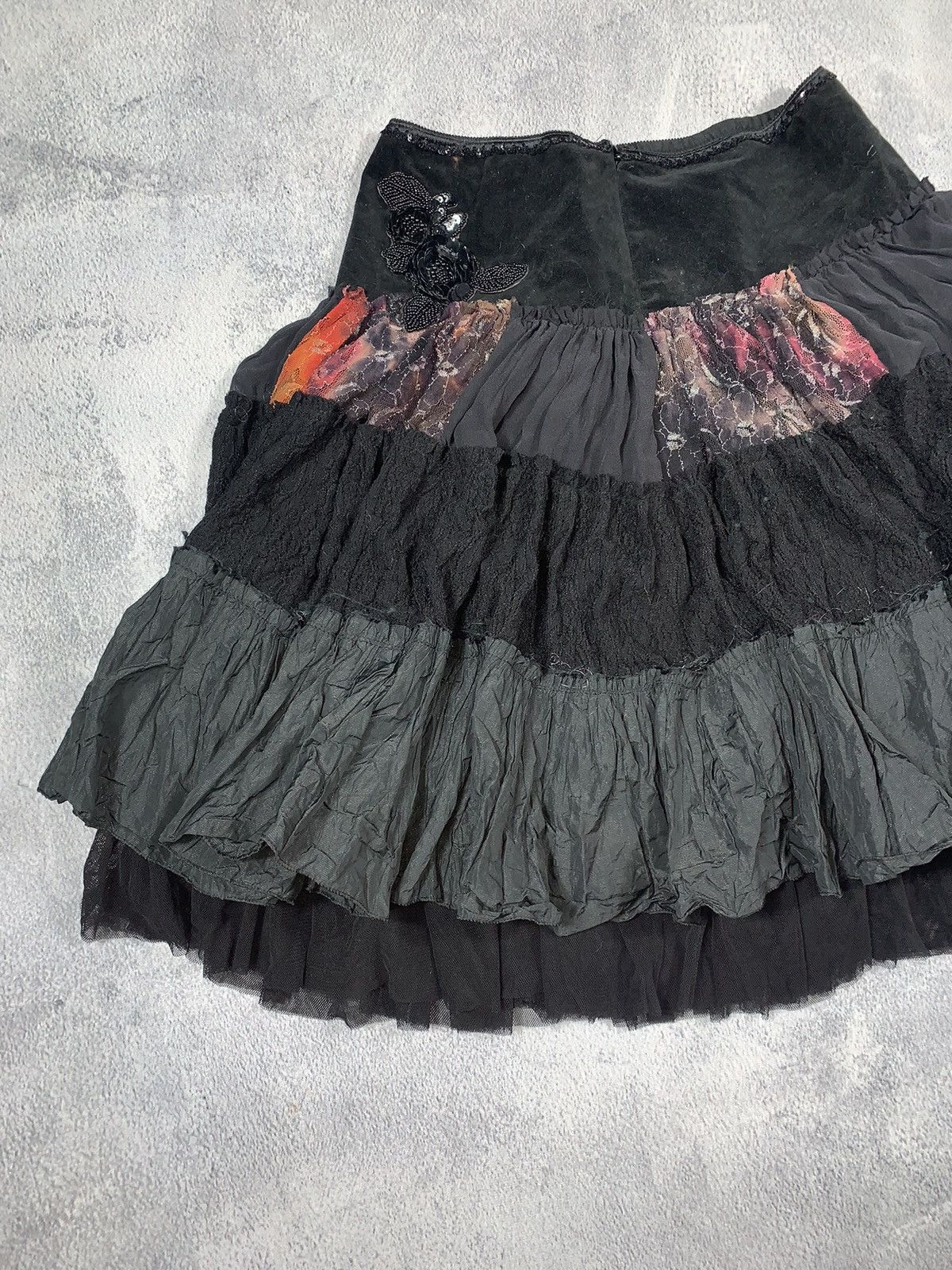 Vintage Vintage Y2K flared midi skirt punk opium avantgarde style Size 28" / US 6 / IT 42 - 2 Thumbnail