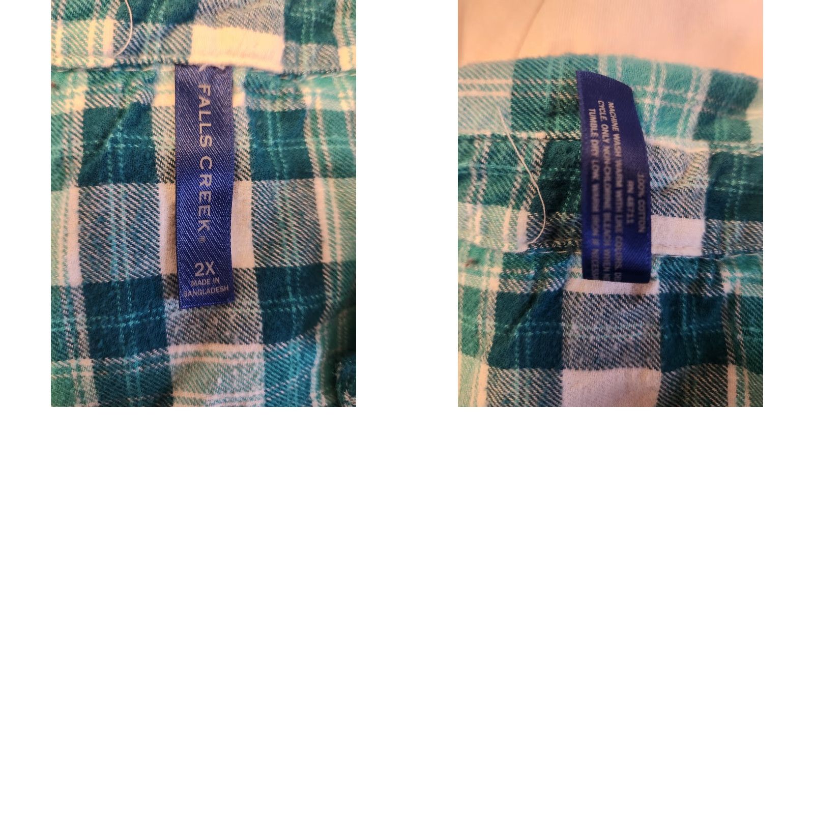 Altea Falls Creek Shirt 2X Plus White Plaid Button-Up Flannel Long Sleeve Collar Casual, Travel, Business, Party/Cocktail Women’s Size XXL / US 16-18 / IT 52-54 - 8 Thumbnail