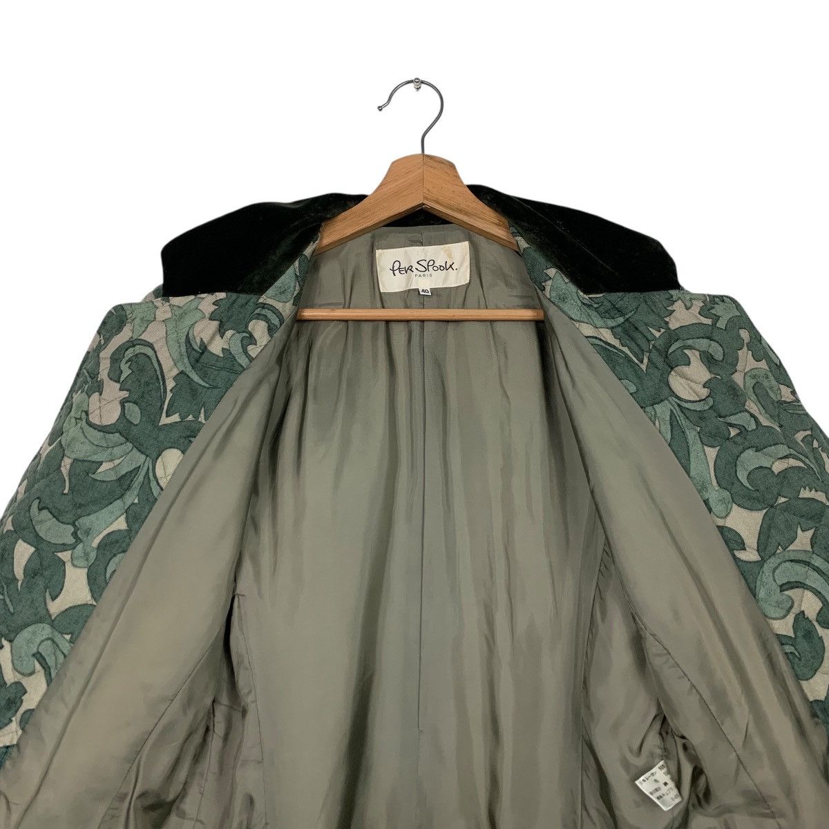Japanese Brand Vintage PER SPOOK Paris Leaf Print Quilted Jacket #2574-C116 Size S / US 4 / IT 40 - 12 Thumbnail