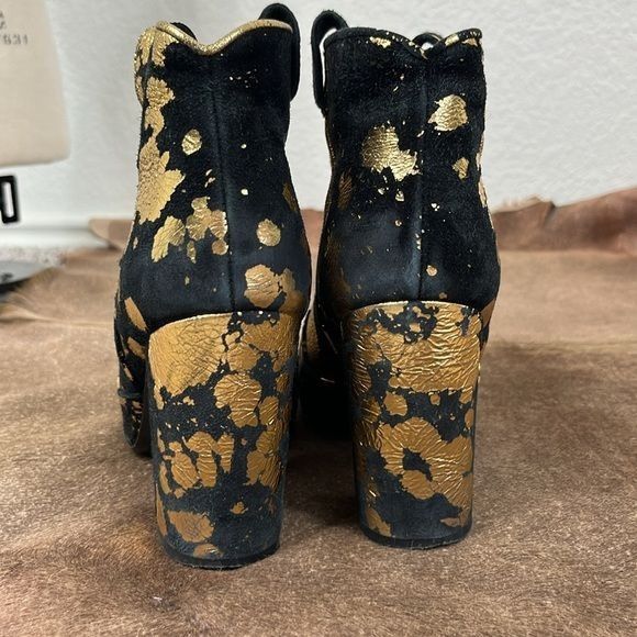Other Laurence Dacade Gold Splatter Booties Size US 7 / IT 37 - 7 Thumbnail
