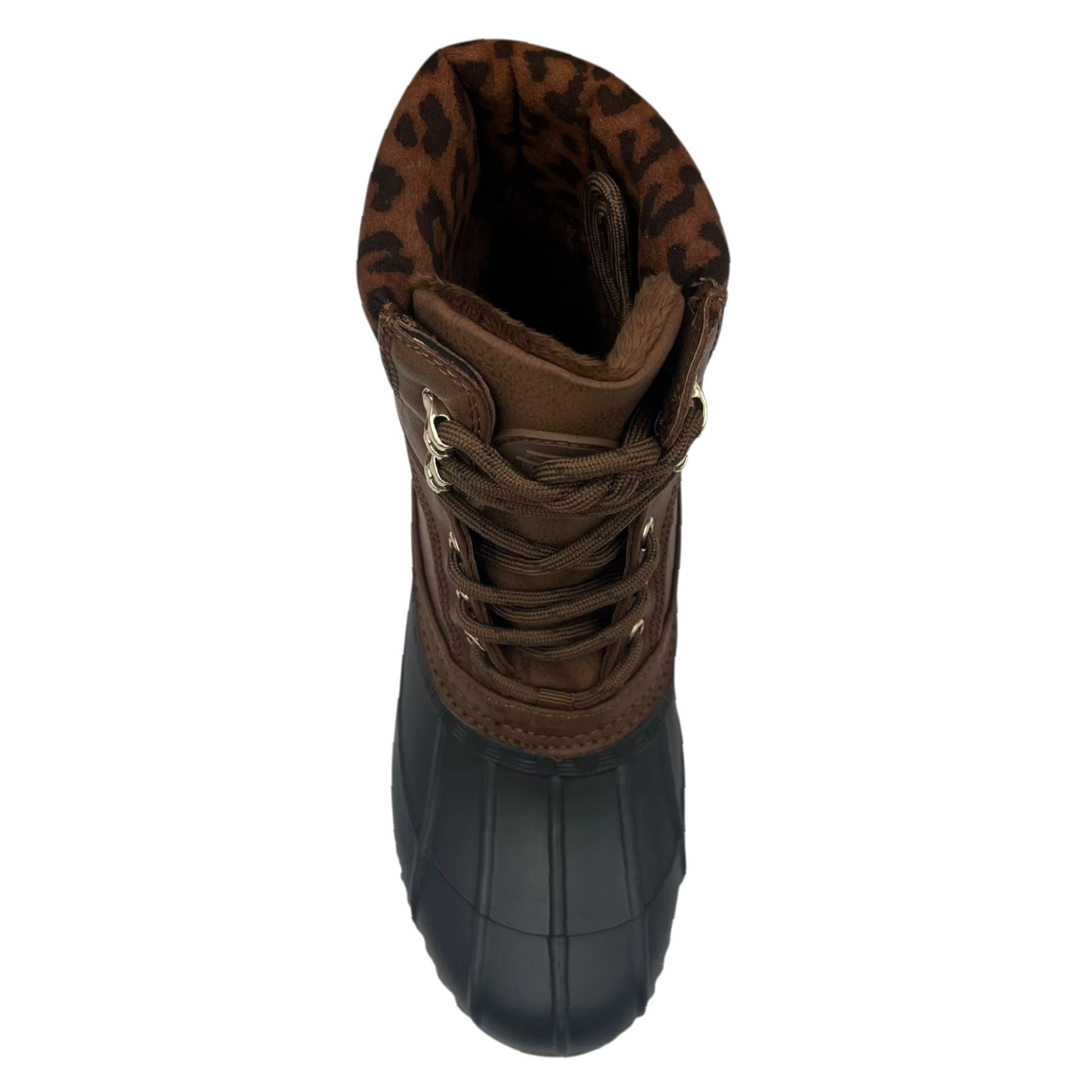 Tommy Hilfiger Tommy Hilfiger Women's Boots Duck Boot Mid-Calf Warm Lined Brown Leopard Print Faux-Shearling Trim 7-7.5 M Solid Leather Upper Rubber Sole Size US 7 / IT 37 - 3 Thumbnail