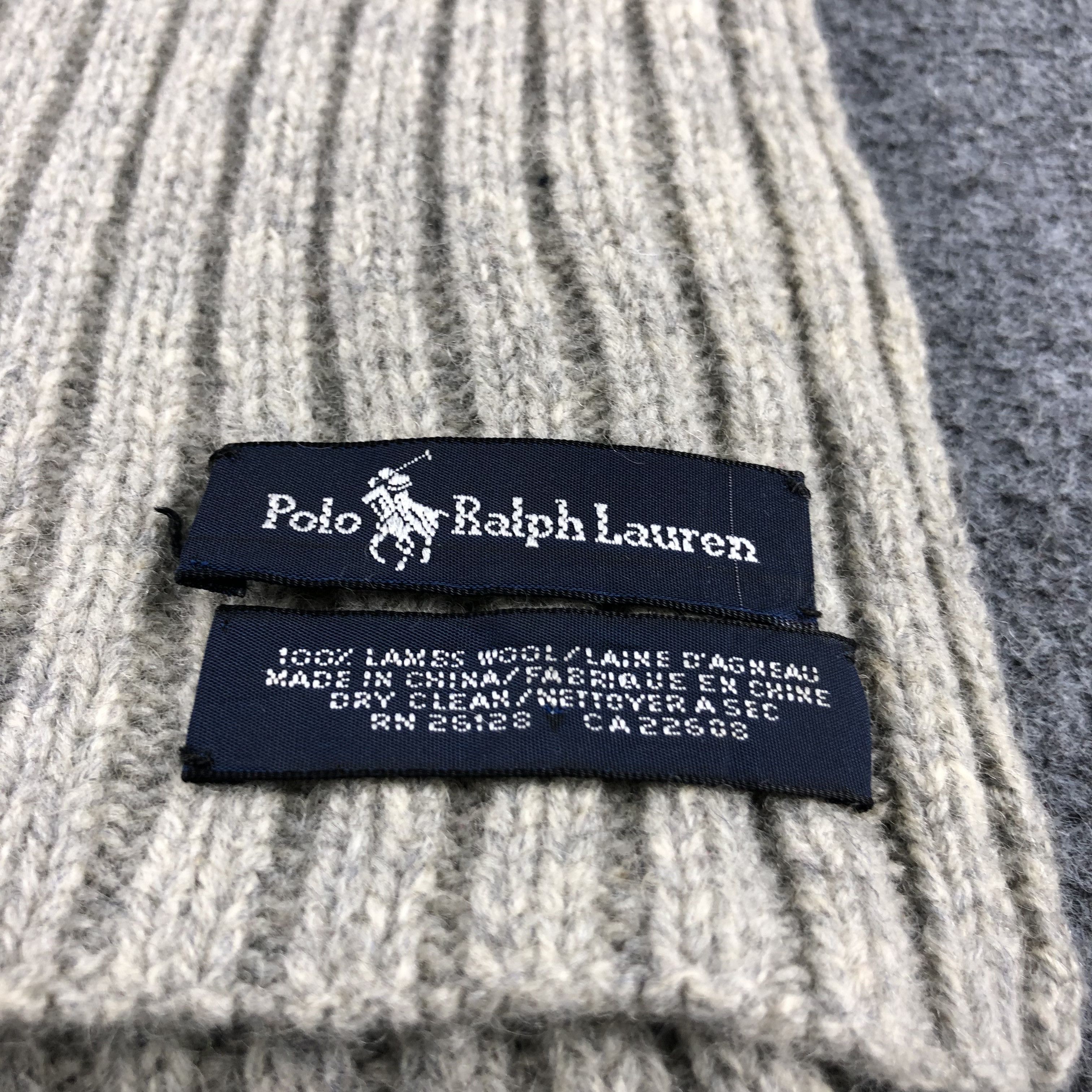 Polo Ralph Lauren Polo Ralph Lauren Grey Pleated Wool Scarf Muffler V819 Size ONE SIZE - 6 Thumbnail