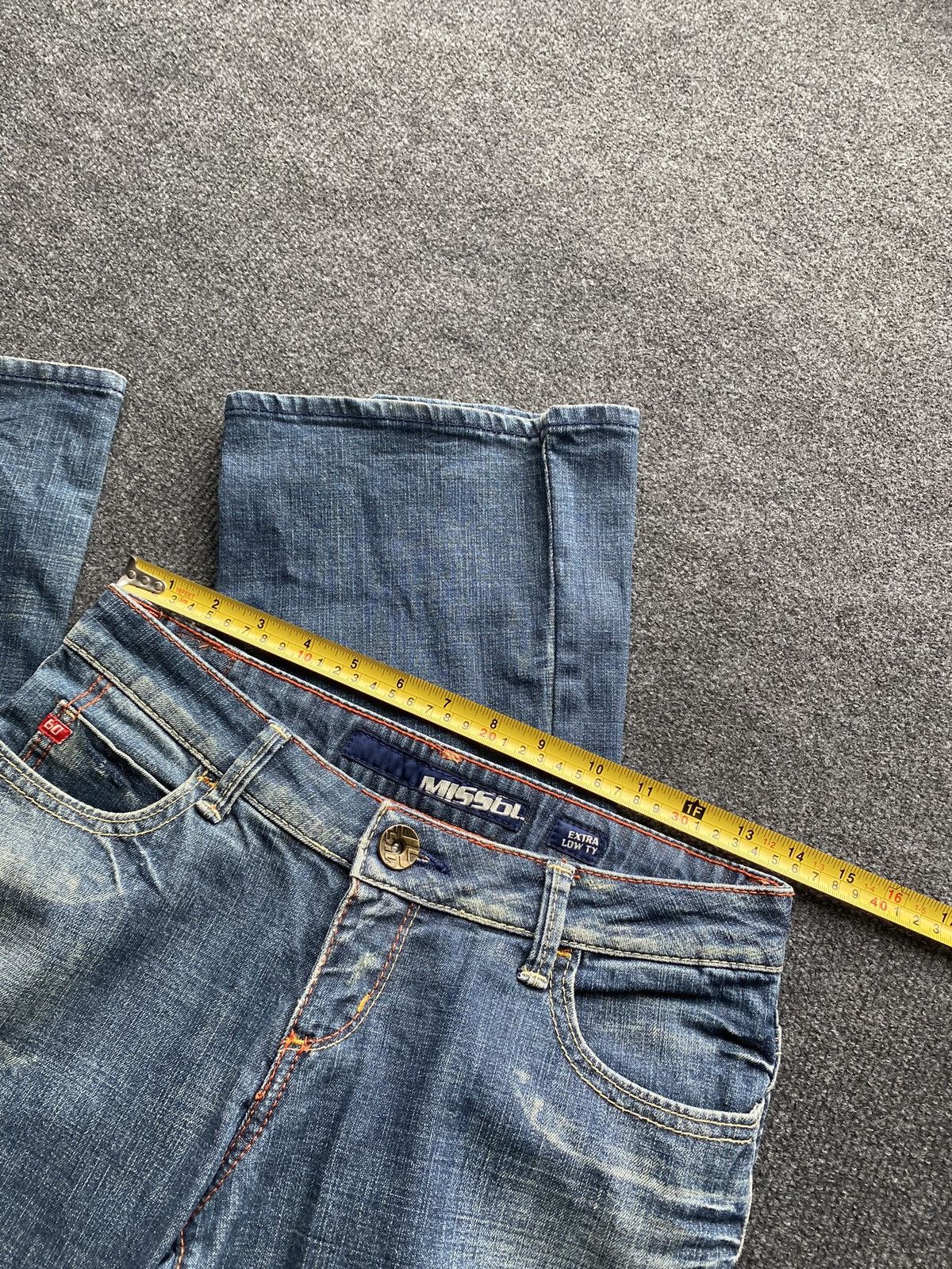 Miss Sixty 🔥Miss Sixty Sexy Extra Low Ty flared blue jeans goth emo y2k Size 28" / US 6 / IT 42 - 7 Thumbnail
