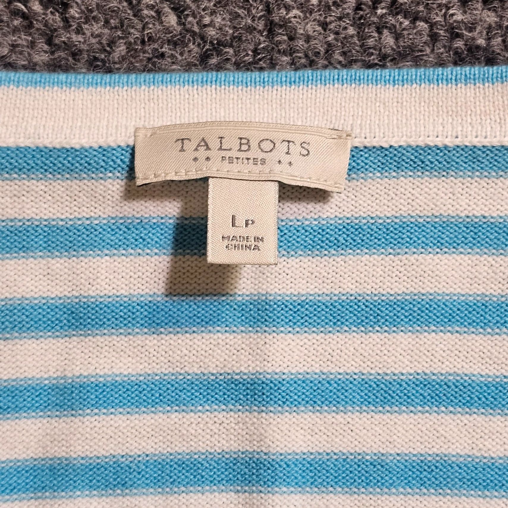 Talbots Talbots Cardigan Top Womens Large Petite Blue Stripe Flamingo Casual Cardigan Size L / US 10 / IT 46 - 3 Thumbnail
