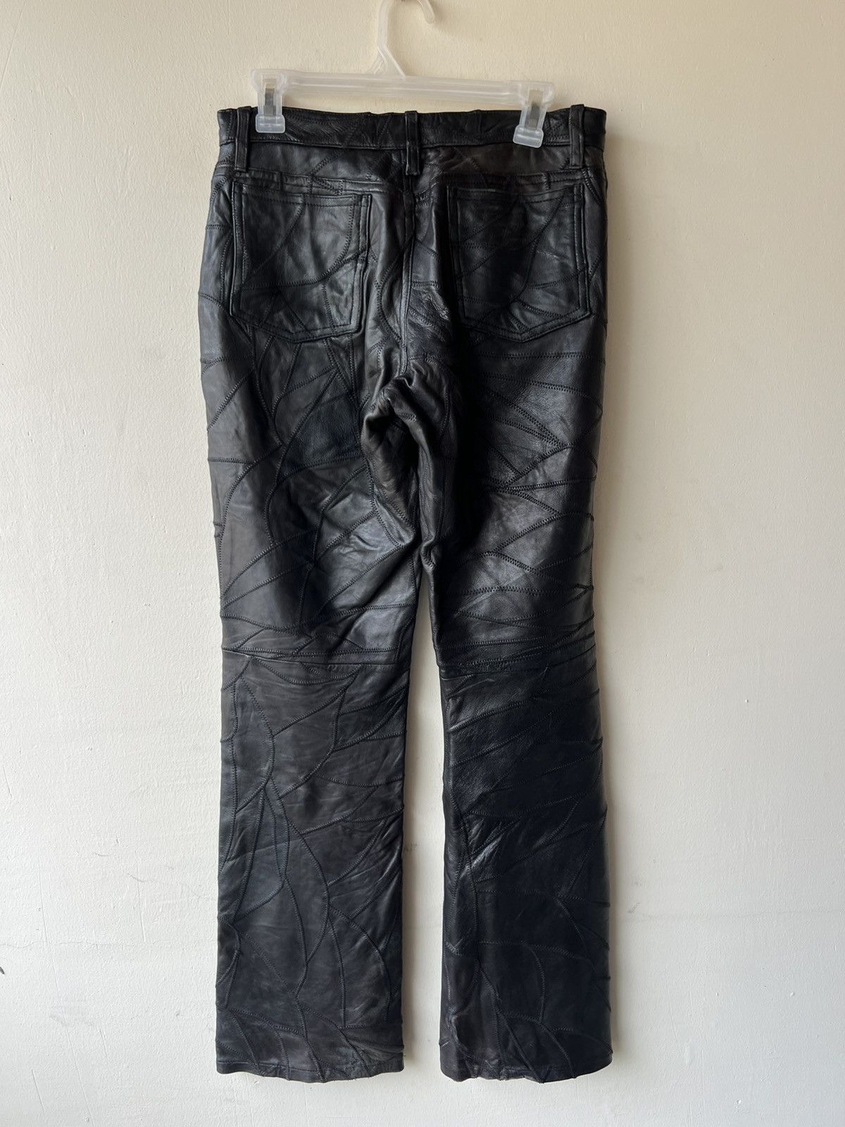 Leather Vintage DOMON HOMME Japan Patchwork Sheepskin Leather Jeans Size US 29 - 3 Thumbnail