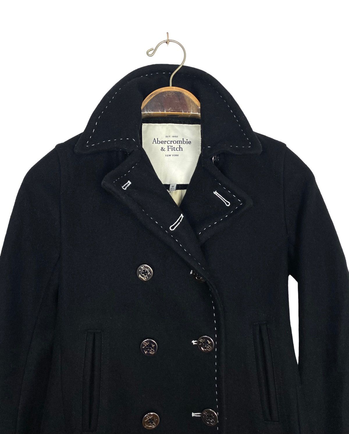 Abercrombie & Fitch Rare‼️ Abercrombie & Fitch Wool Pea Coat Size XS / US 0-2 / IT 36-38 - 4 Thumbnail