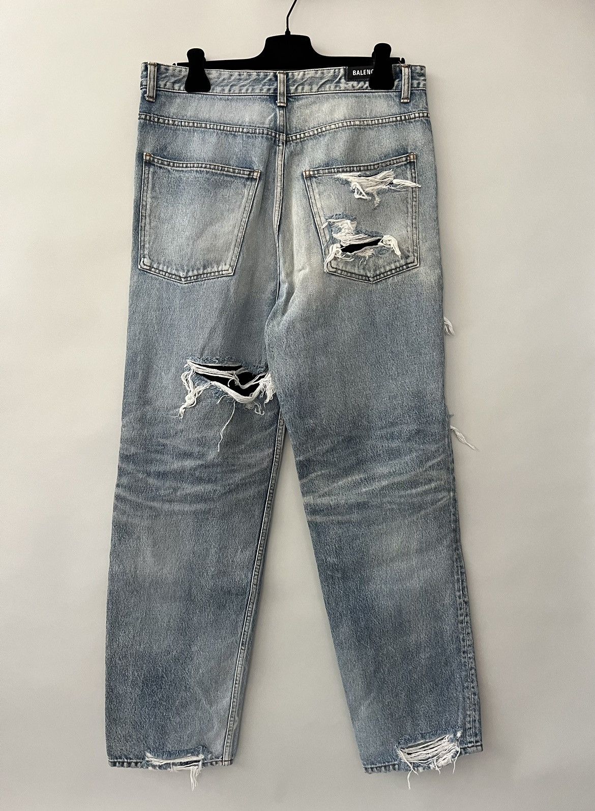 Balenciaga Balenciaga Distressed Ripped Logo Lined Jeans Size US 34 / EU 50 - 3 Thumbnail