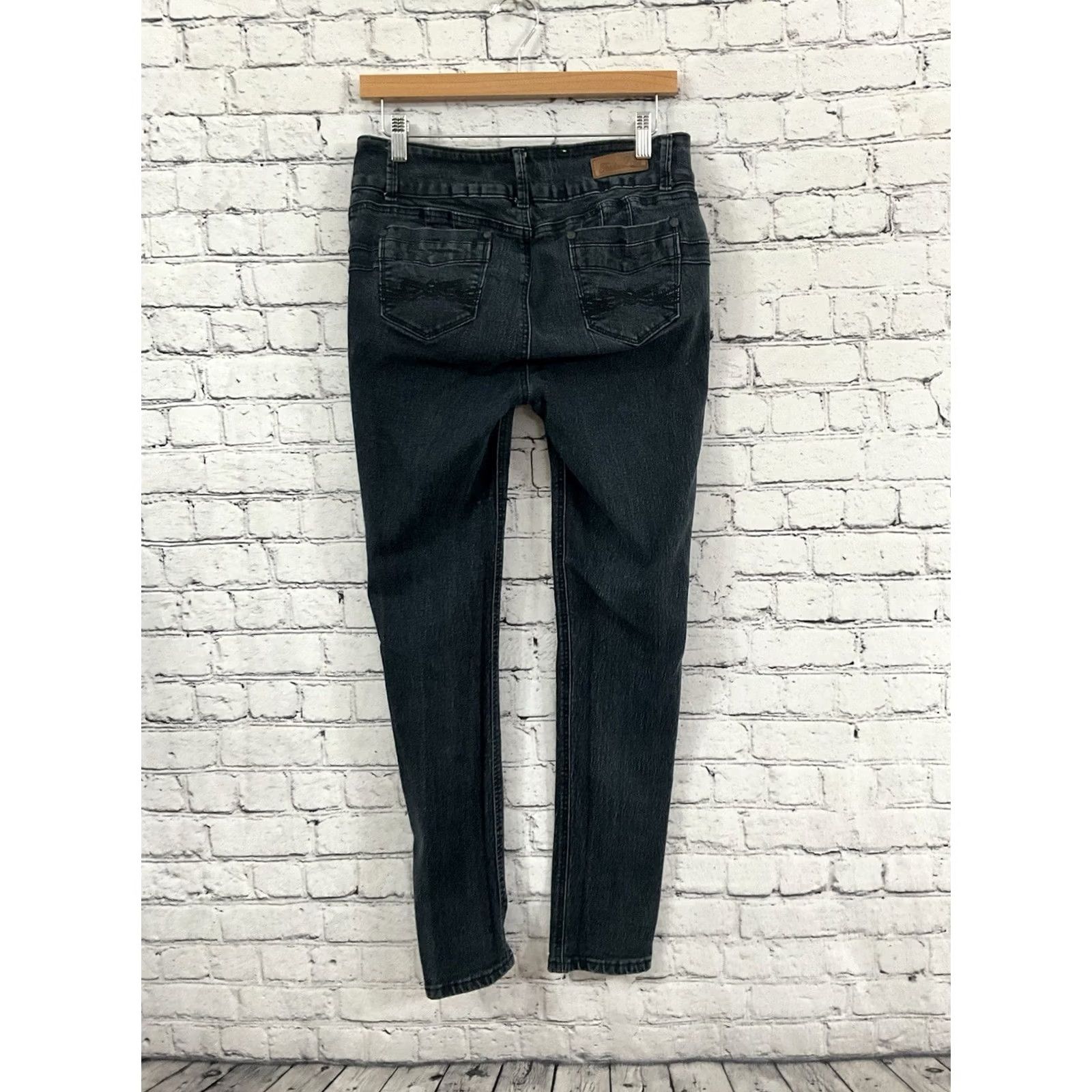 Denime Fashion2Love Jeans Size 13 Black Denim Skinny Classic Women Size 34" / US 12 / IT 48 - 3 Thumbnail