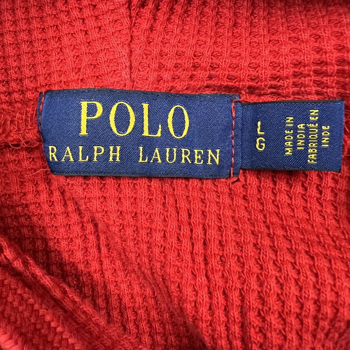 Polo Ralph Lauren Polo Ralph Lauren Hoodie Pony Waffle Sweater Hooded Pullover Size US L / EU 52-54 / 3 - 5 Thumbnail