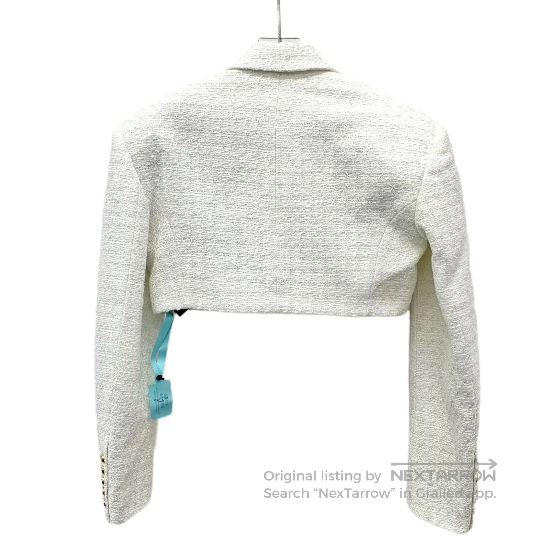 Balmain Balmain White Woven Short Coat. Size M / US 6-8 / IT 42-44 - 2 Thumbnail