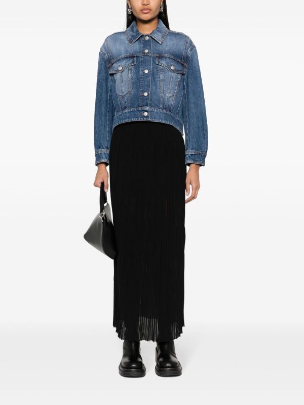 Alexander McQueen o1s22i1n1024 Denim Cocoon Jacket in Blue Size M / US 6-8 / IT 42-44 - 2 Thumbnail