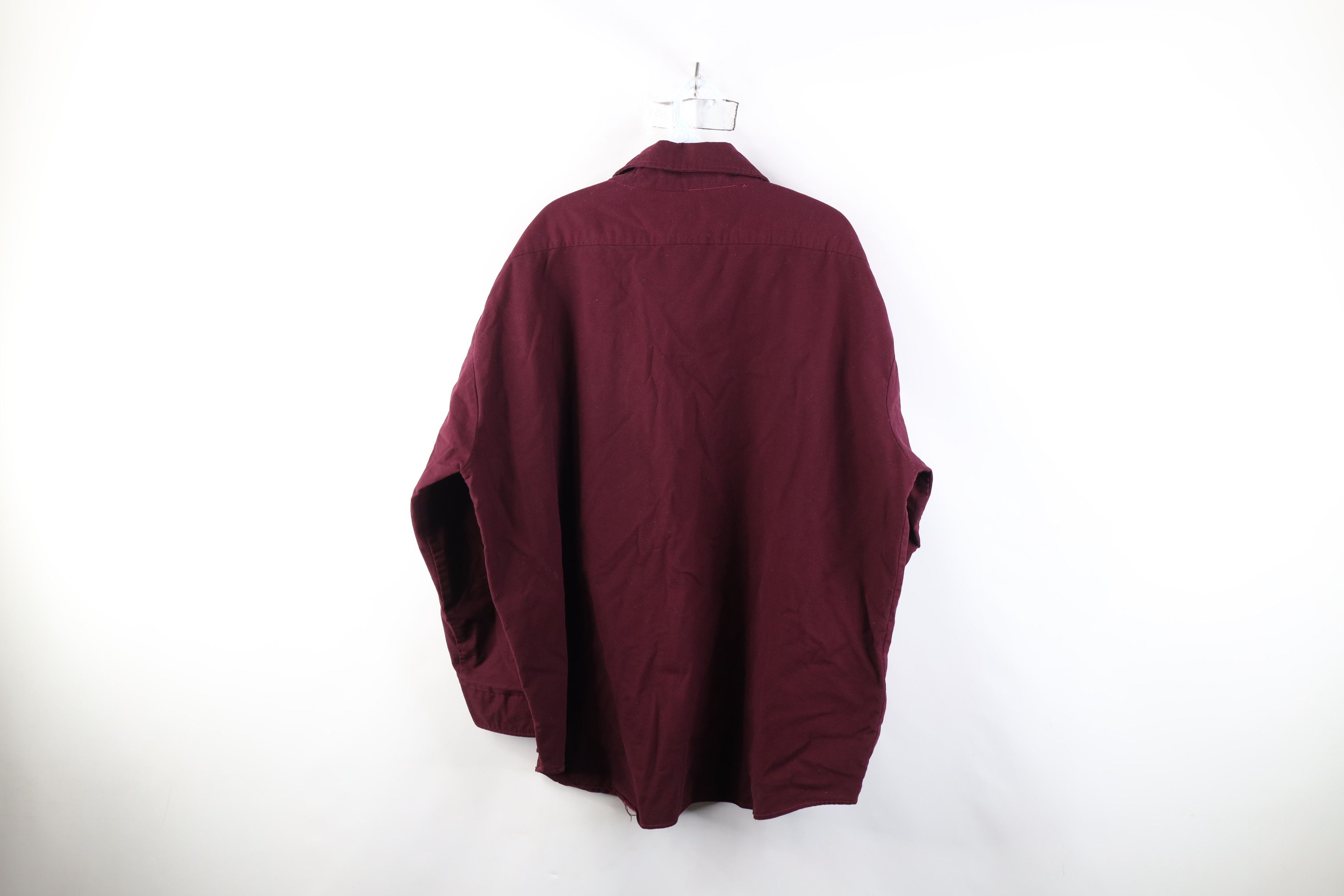 Vintage Vintage 70s Streetwear Chamois Cloth Button Shirt Maroon USA Size US XXL / EU 58 / 5 - 11 Thumbnail