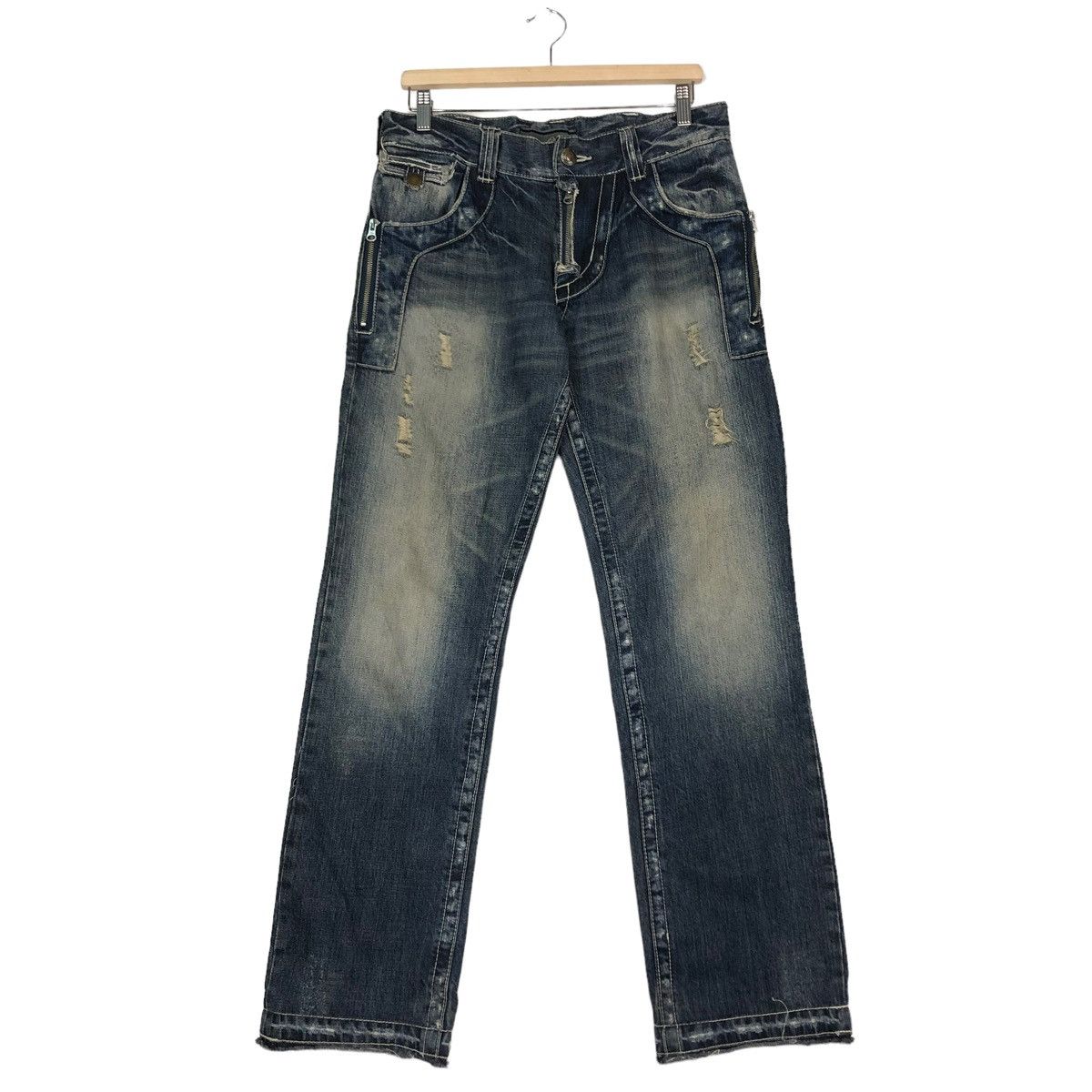 Japanese Brand 🔥DENIM JEANS BIKER WEAR ON BOARD JAPAN ISSEY MIYAKE Size US 34 / EU 50 - 1 Thumbnail