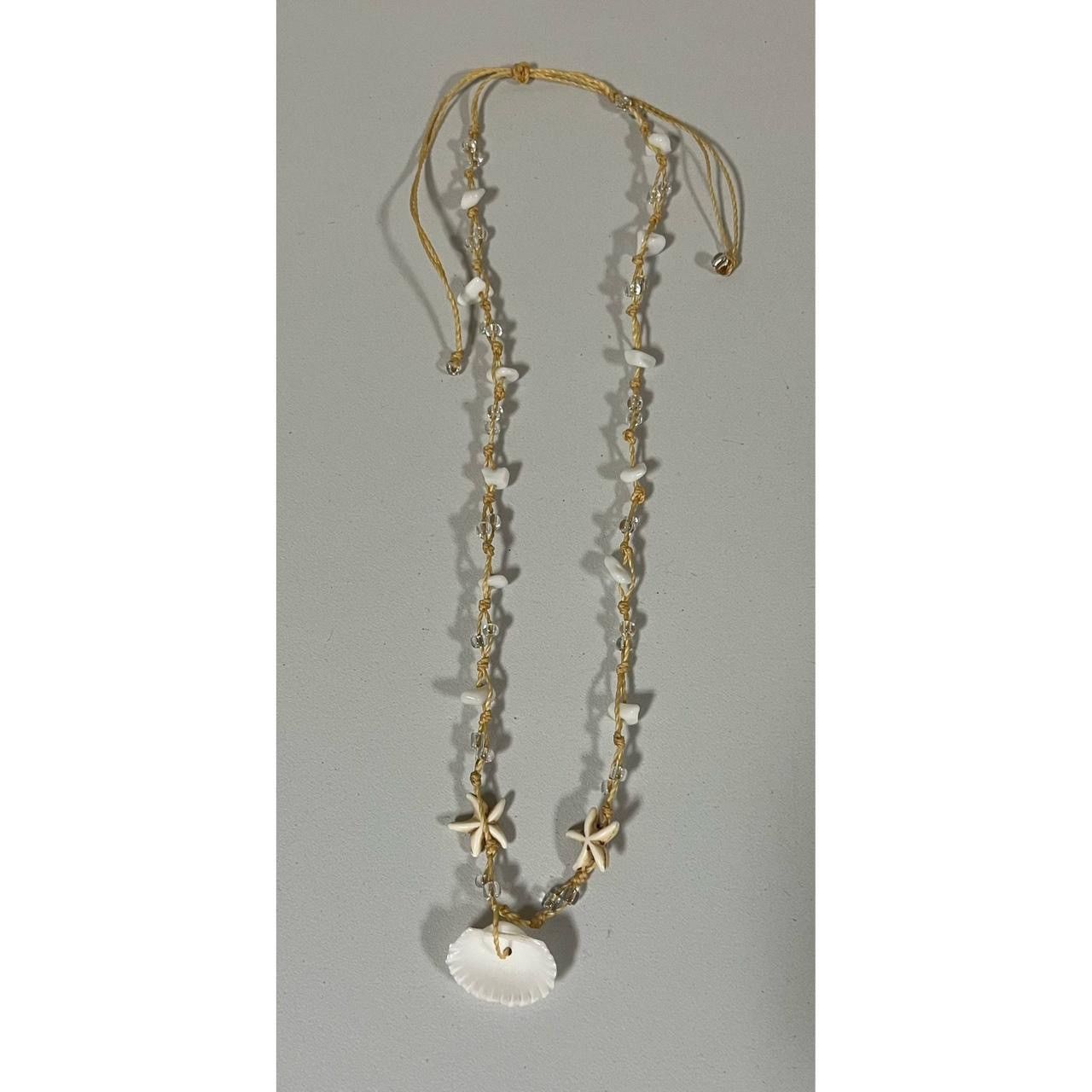 Jewelry × Vintage Tan Beaded Seashell Starfish Beach Vibes Necklace Jewelry 🐚 Size ONE SIZE - 5 Thumbnail