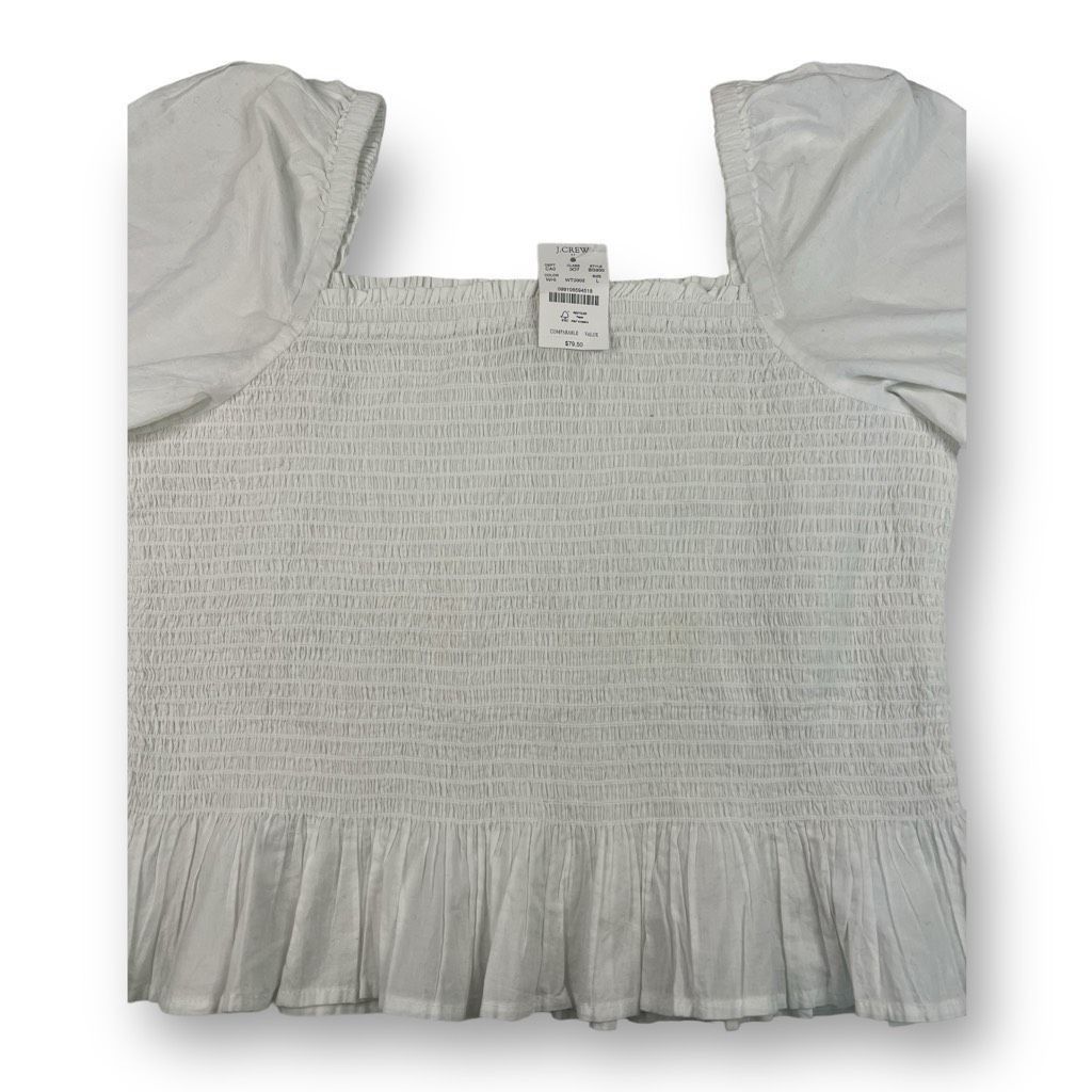 Other J. Crew Smocked Puff Sleeve Ruffle Top Size Large Size L / US 10 / IT 46 - 3 Thumbnail